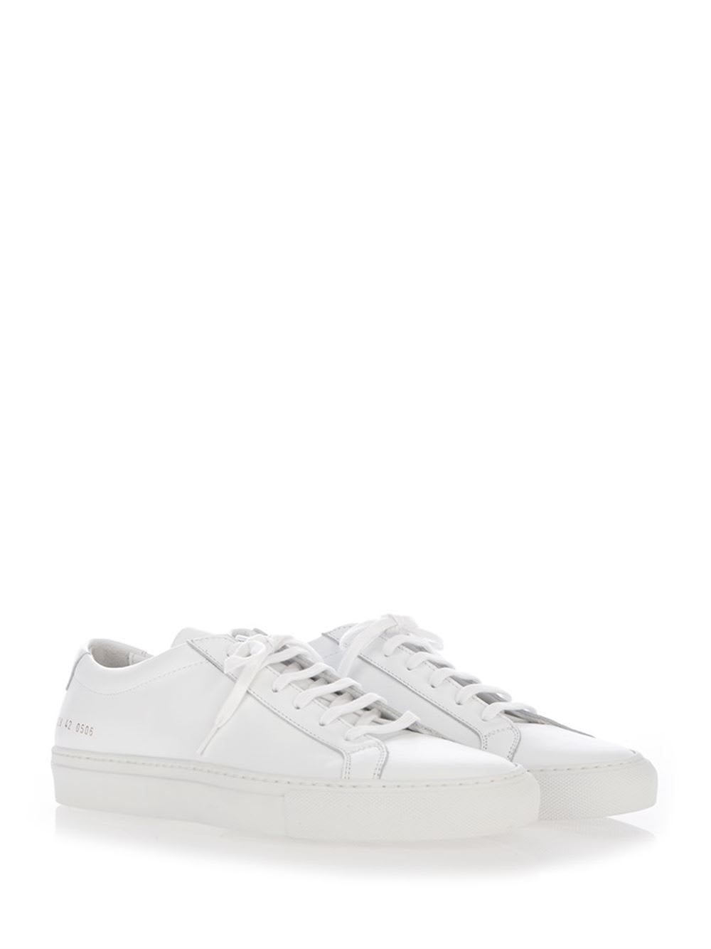 Common Projects White Leather Achille Low Sneakers In White