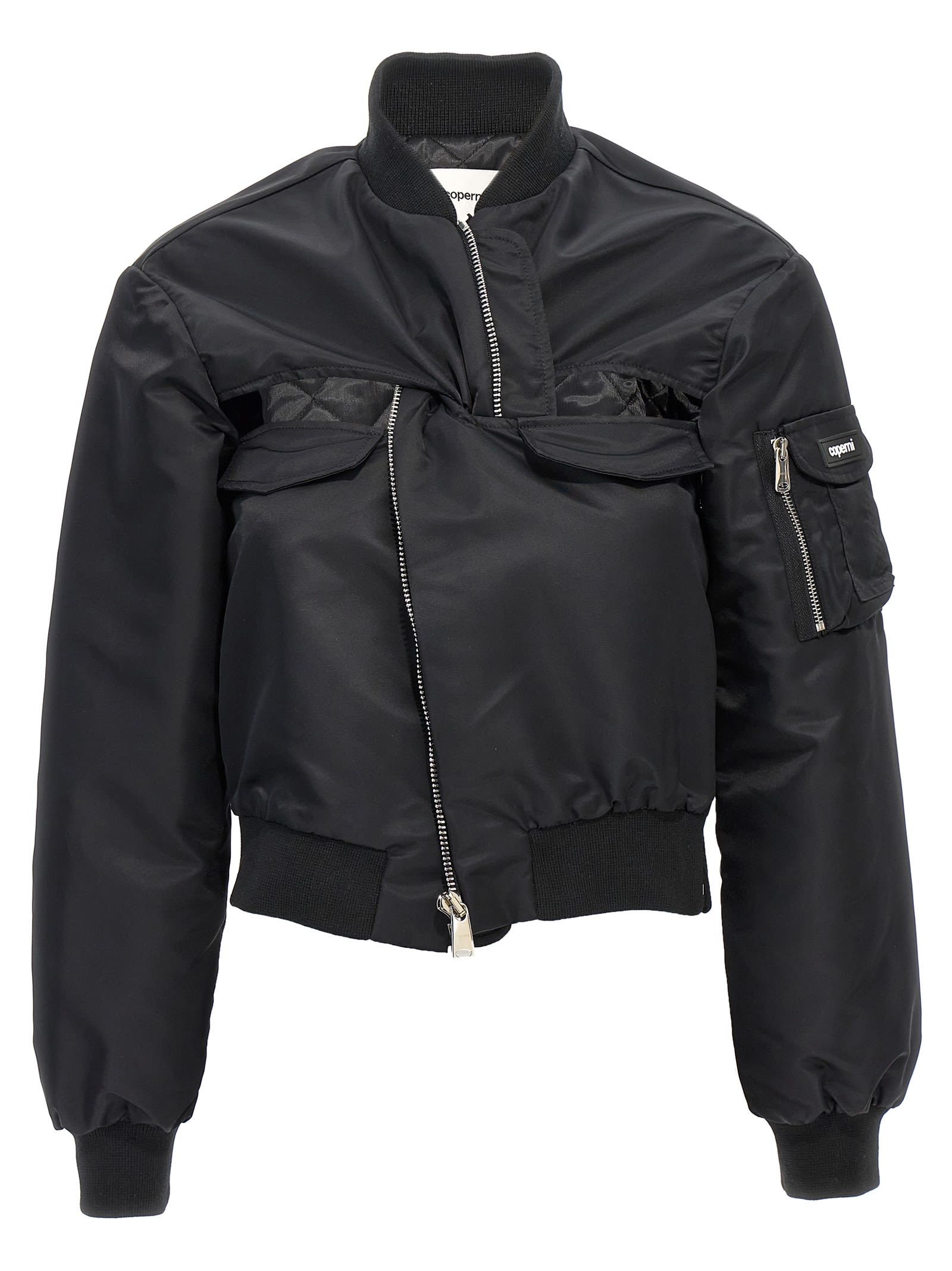 Shop Coperni Cut-out Bomber Jacket In Black