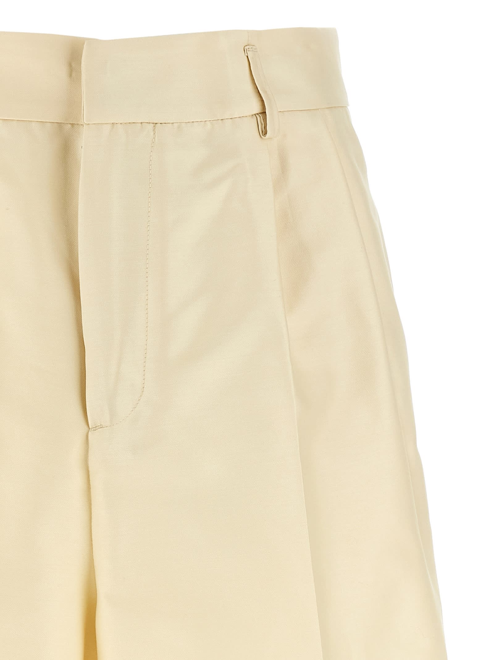Fabiana Filippi Silk Cotton Bermuda Shorts Bermuda And Short Beige In Beige