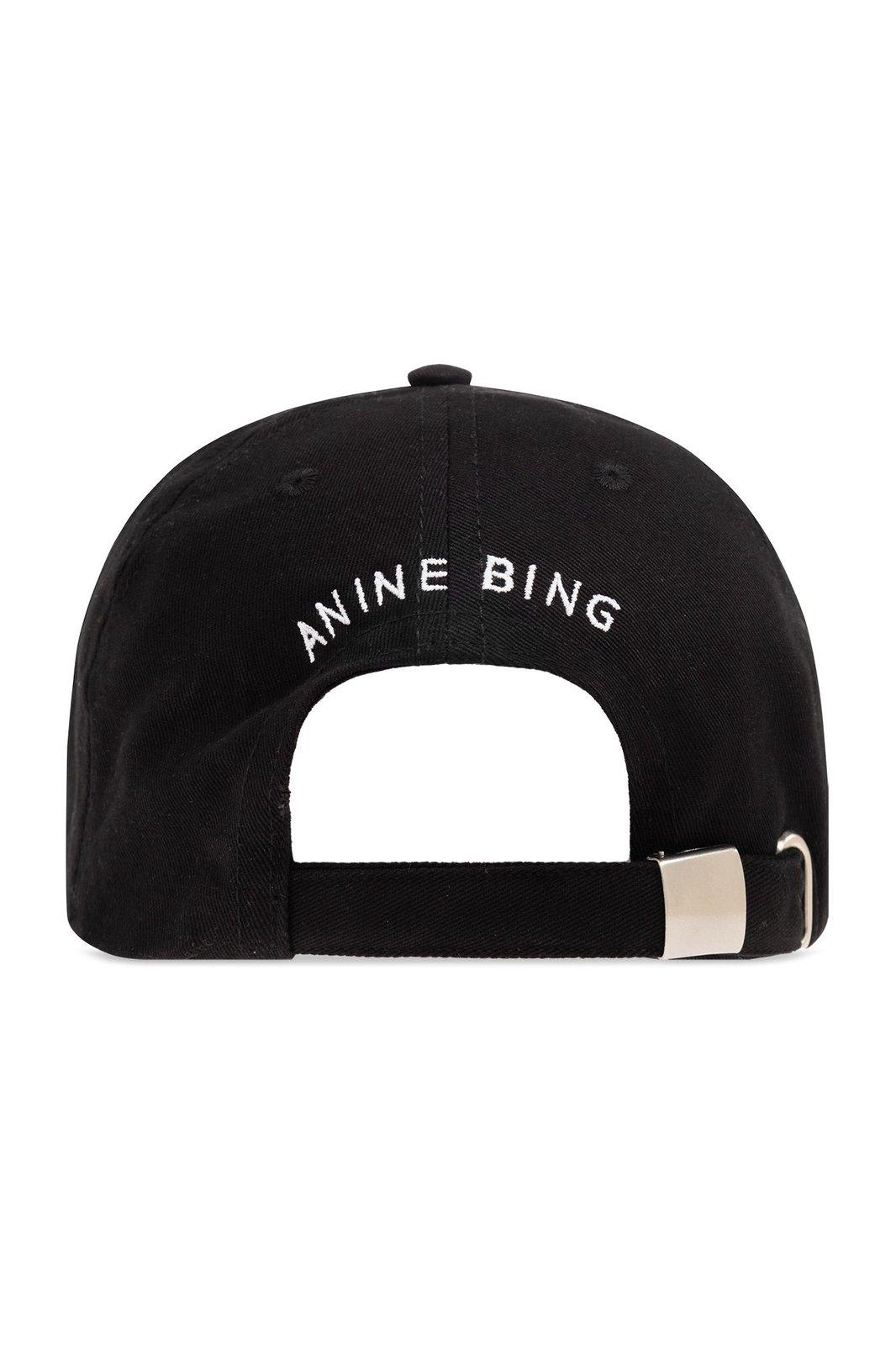 Anine Bing Embroidered Jeremy Baseball Cap In Black