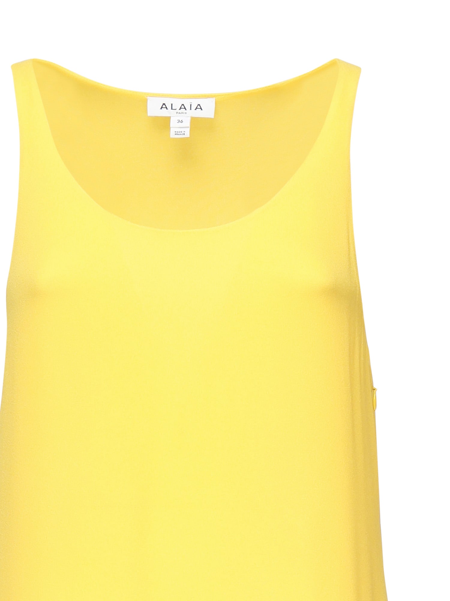 Alaïa Long Dress With Georgette Ruffles In Yellow