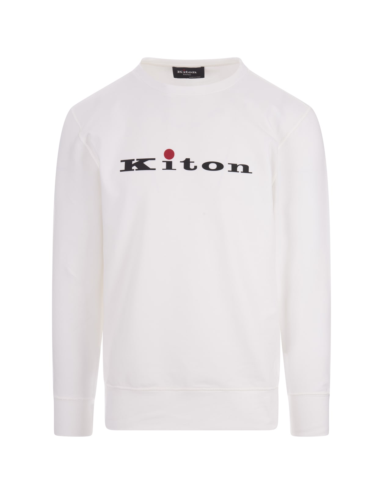 White Crew Neck Sweatshirt With Logo