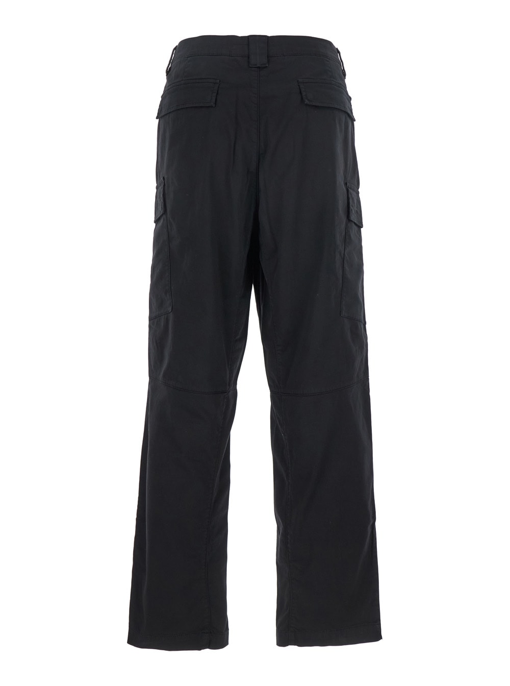 C.p. Company Black Pants With Cargo Pockets And Lens Motif On The Leg In Cotton Man In Black