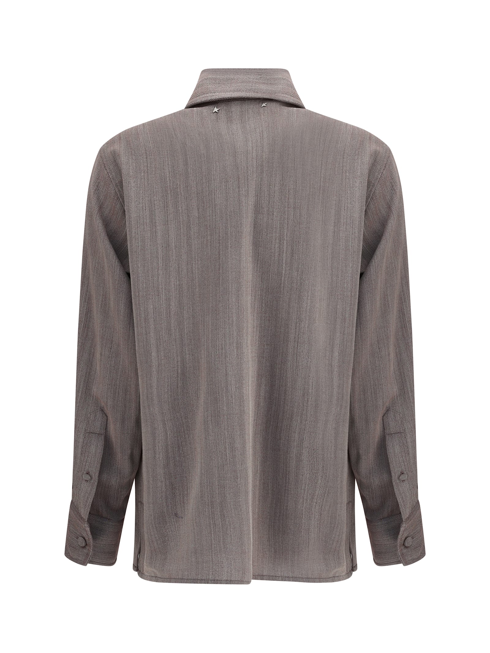 Golden Goose Garnet Shirt In Chevron Wool Blend Women In Brown
