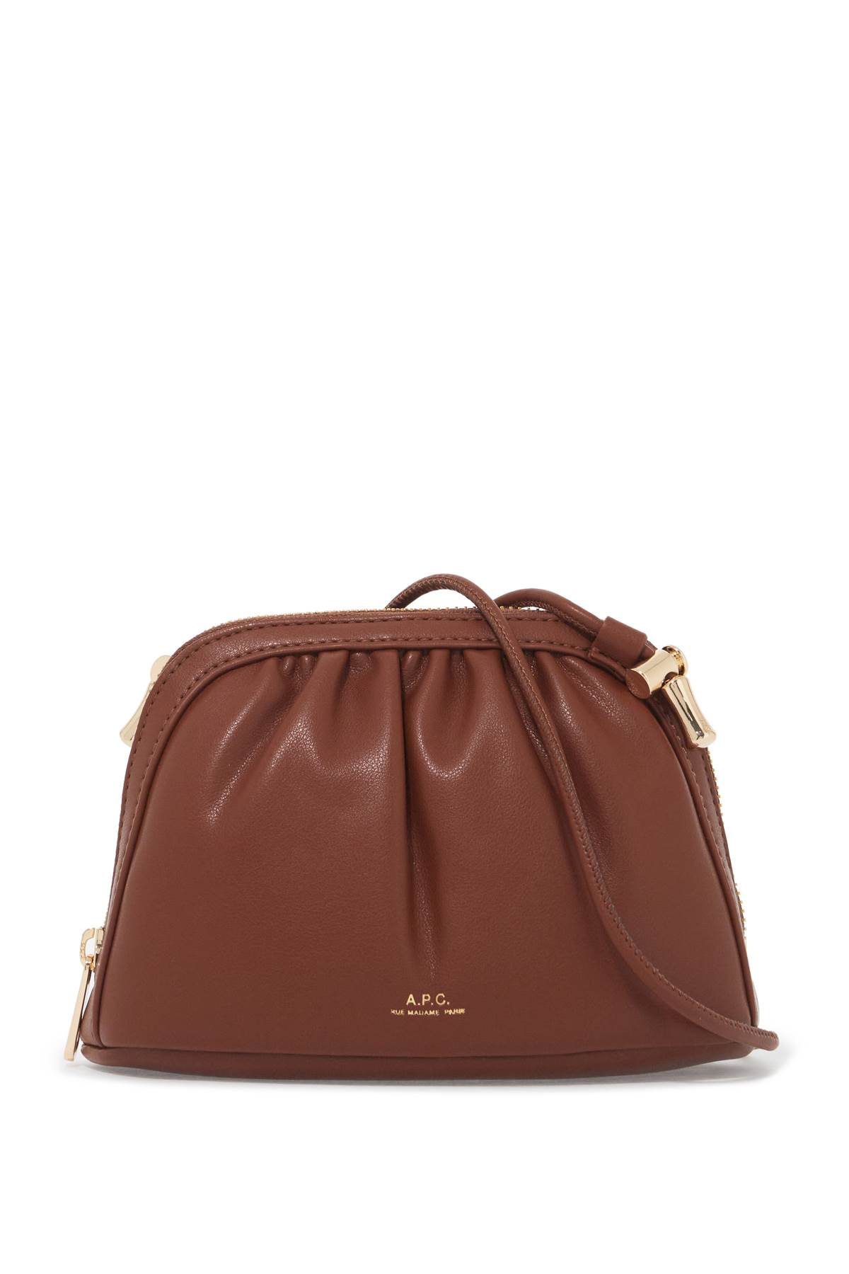 Shop Apc Mini Ninon Shoulder Bag With Strap In Noisette (brown)