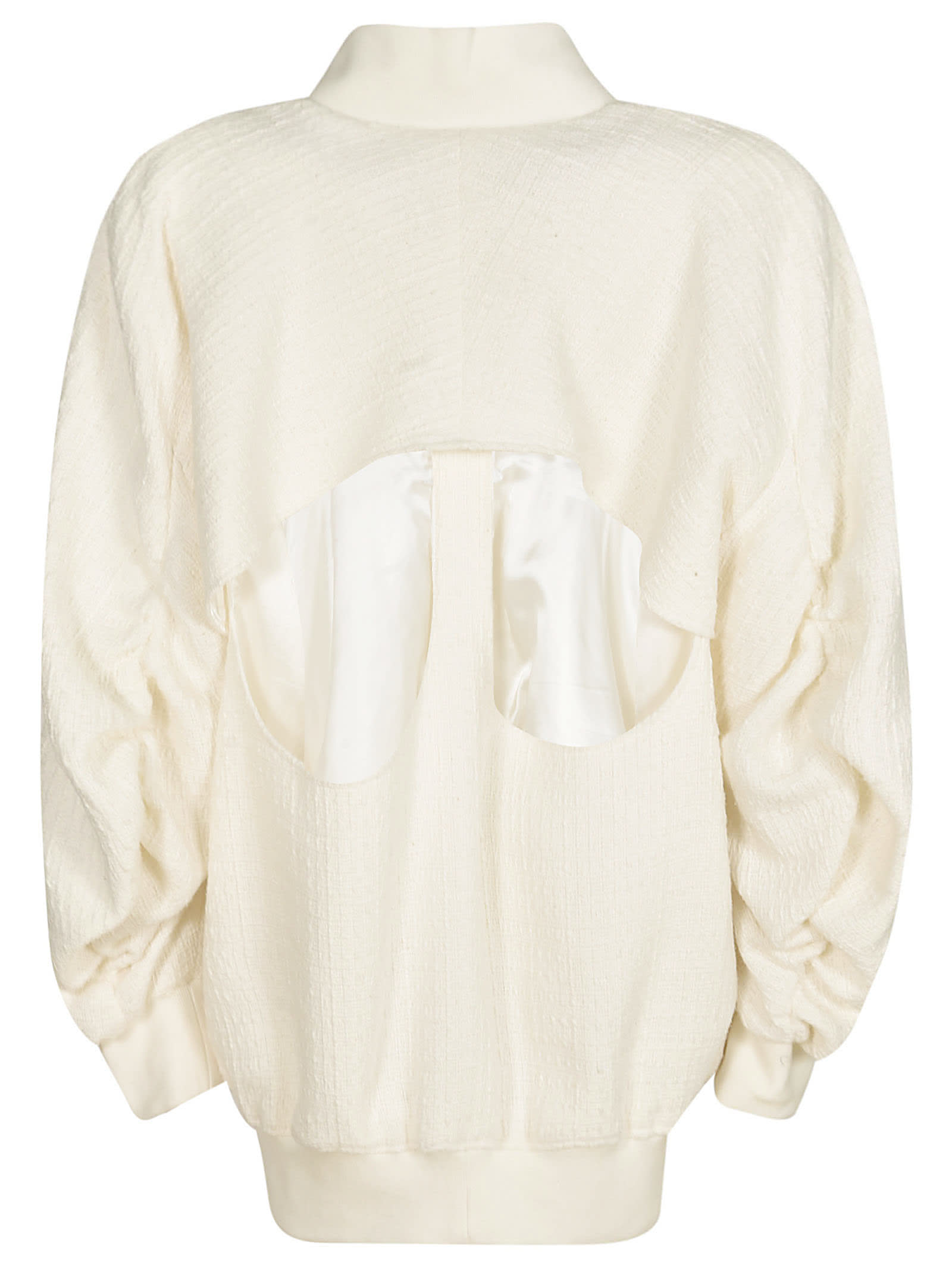 Shop Alessandro Vigilante Zipped Oversized Jacket In White