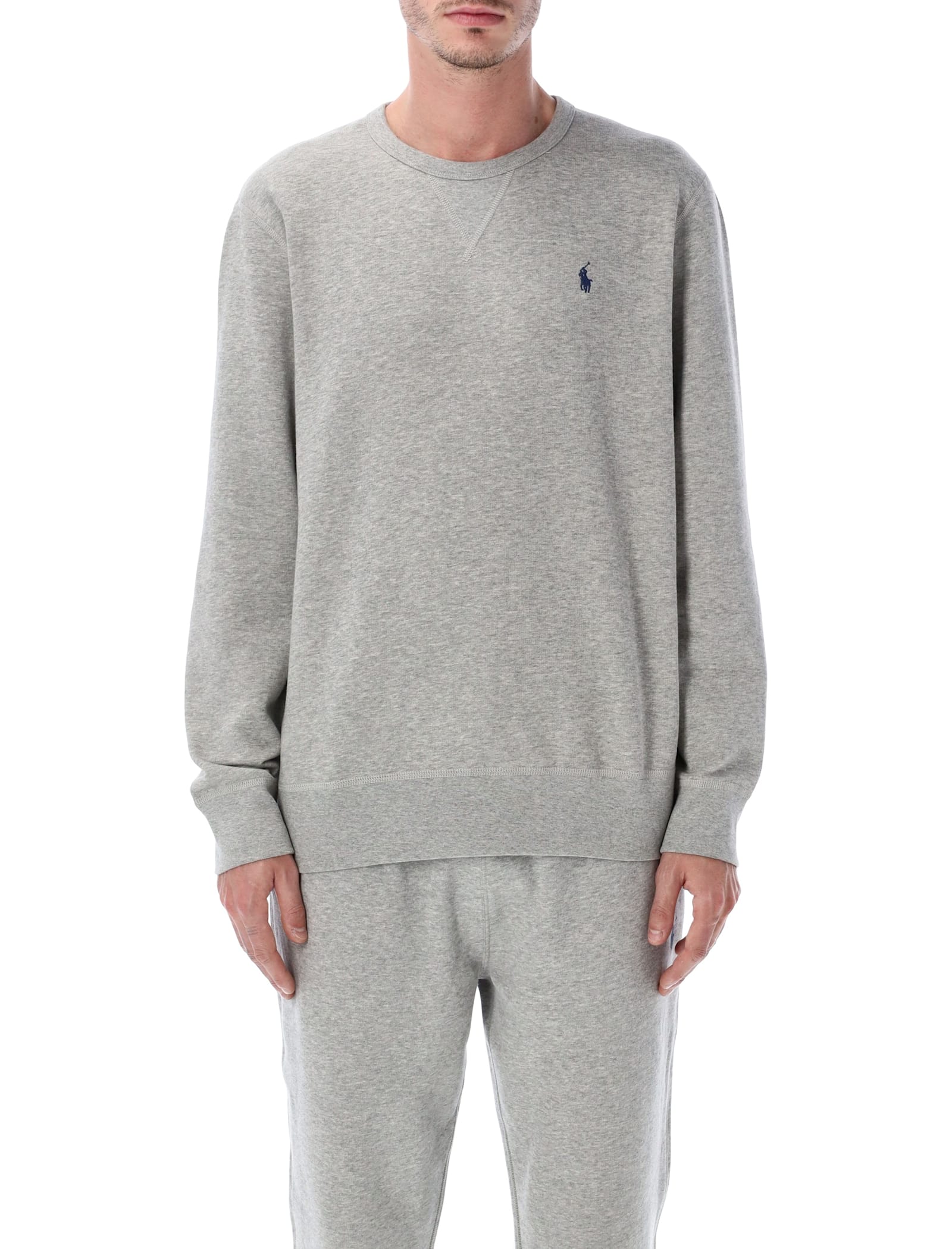 Polo Ralph Lauren Cotton-blend Crewneck Sweatshirt In Gray