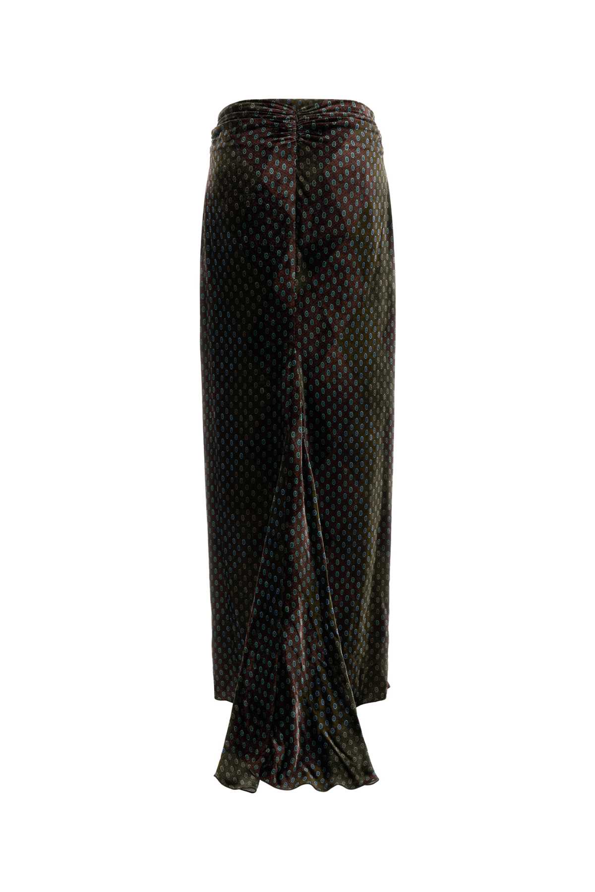 Dries Van Noten Printed Velvet Salix Skirt In Black