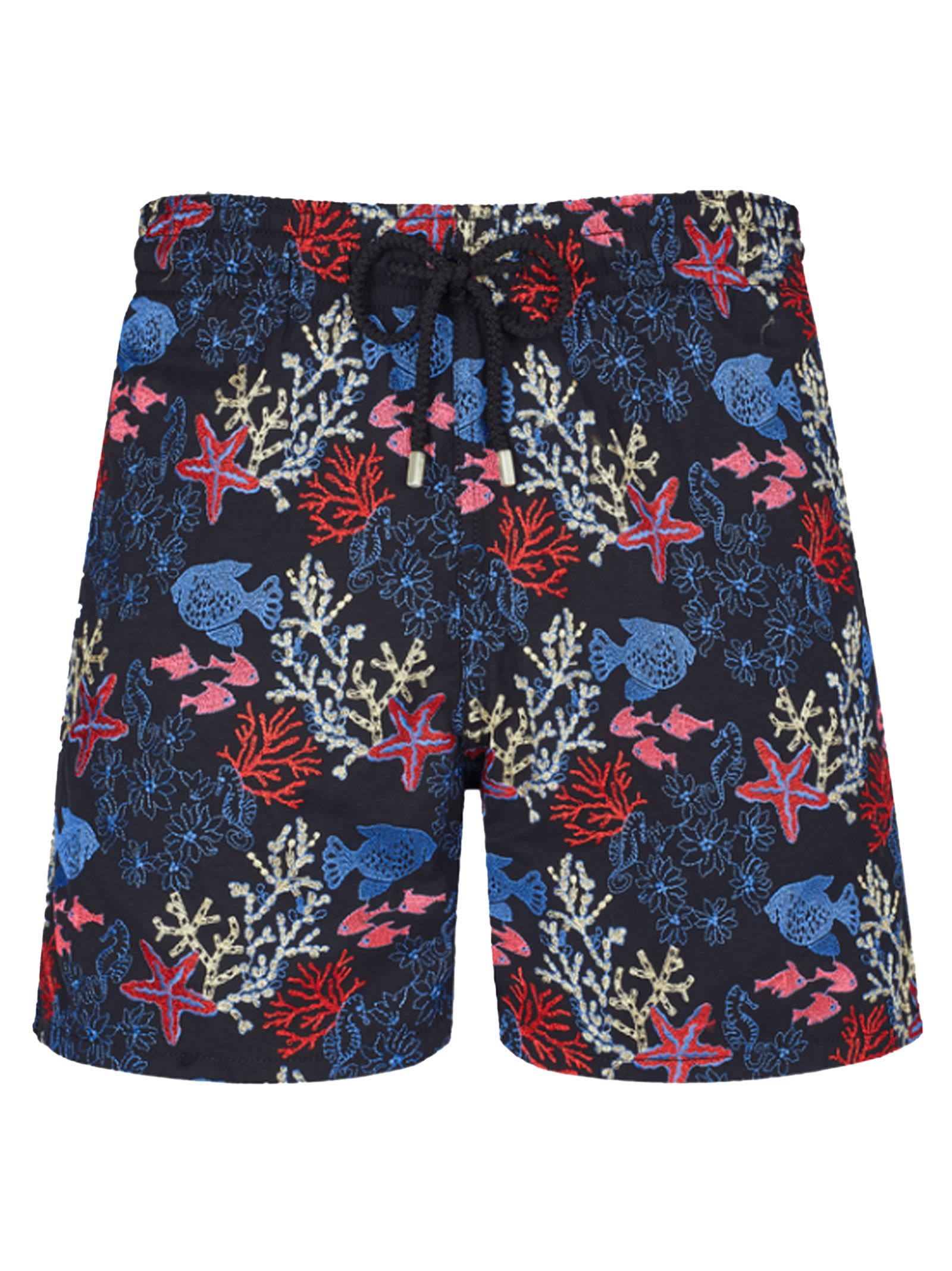 VILEBREQUIN FOND MARINS EMBROIDERED MENS BEACH SHORTS - LIMITED EDITION