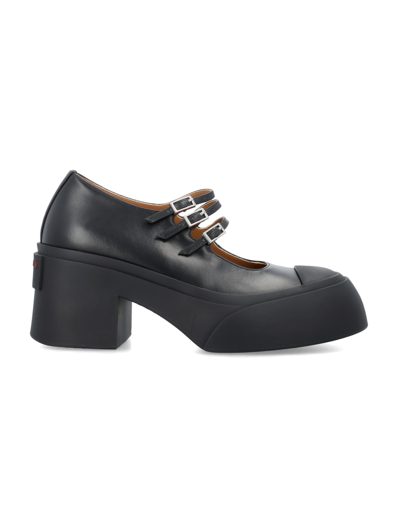 Shop Marni Pablo Triple-buckle Mary Jane Shoe In Black