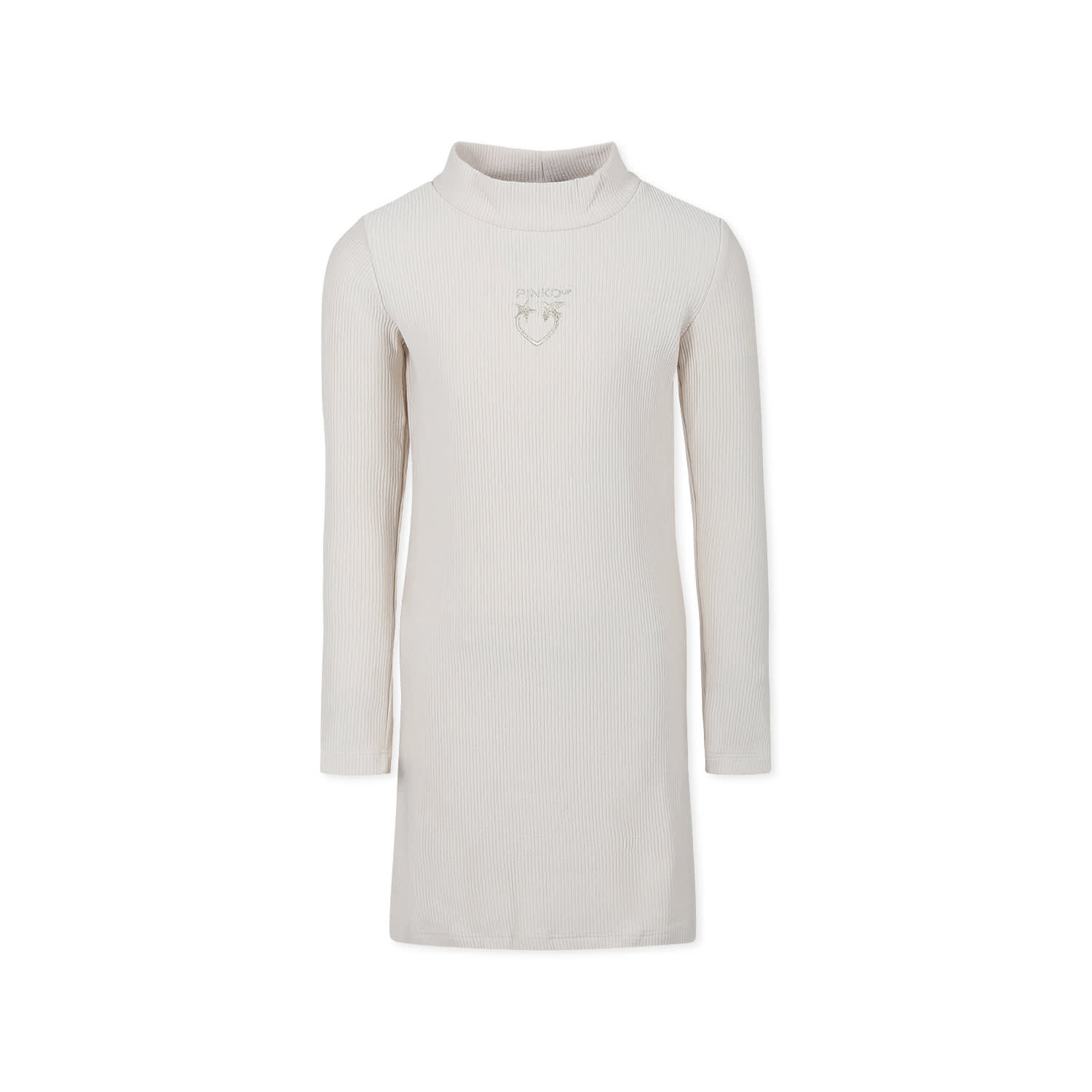 Pinko Kids' Beige Dress For Baby Girl With Logo