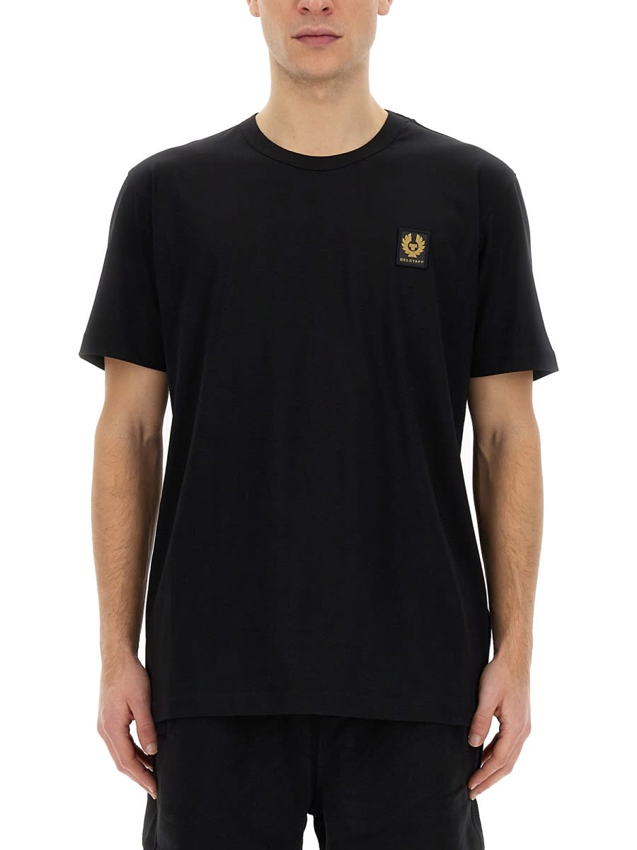 Shop Belstaff T-shirt With Logo Patch In Black