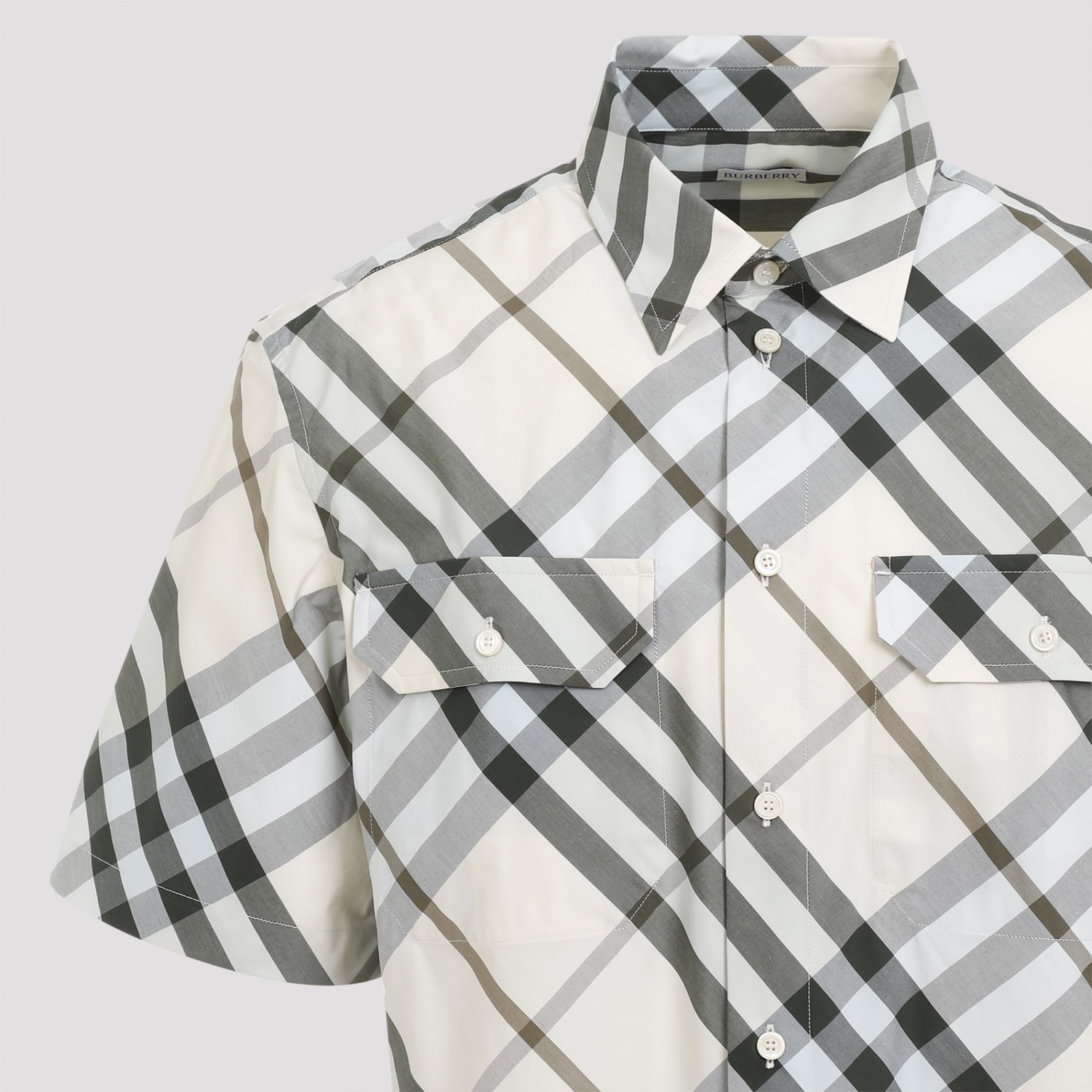 Shop Burberry Shirt In Alabaster Ip Check