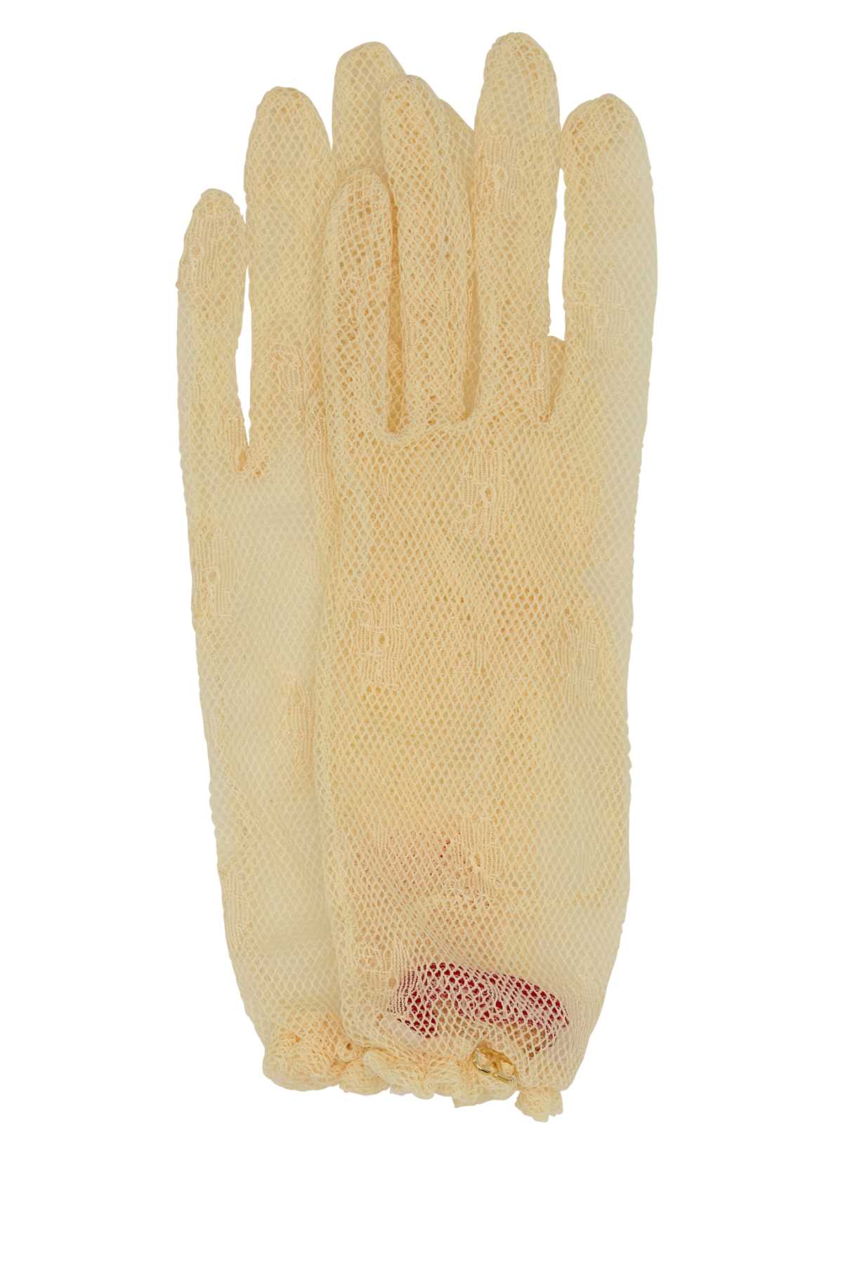 Valentino Garavani Cream Mesh Gloves