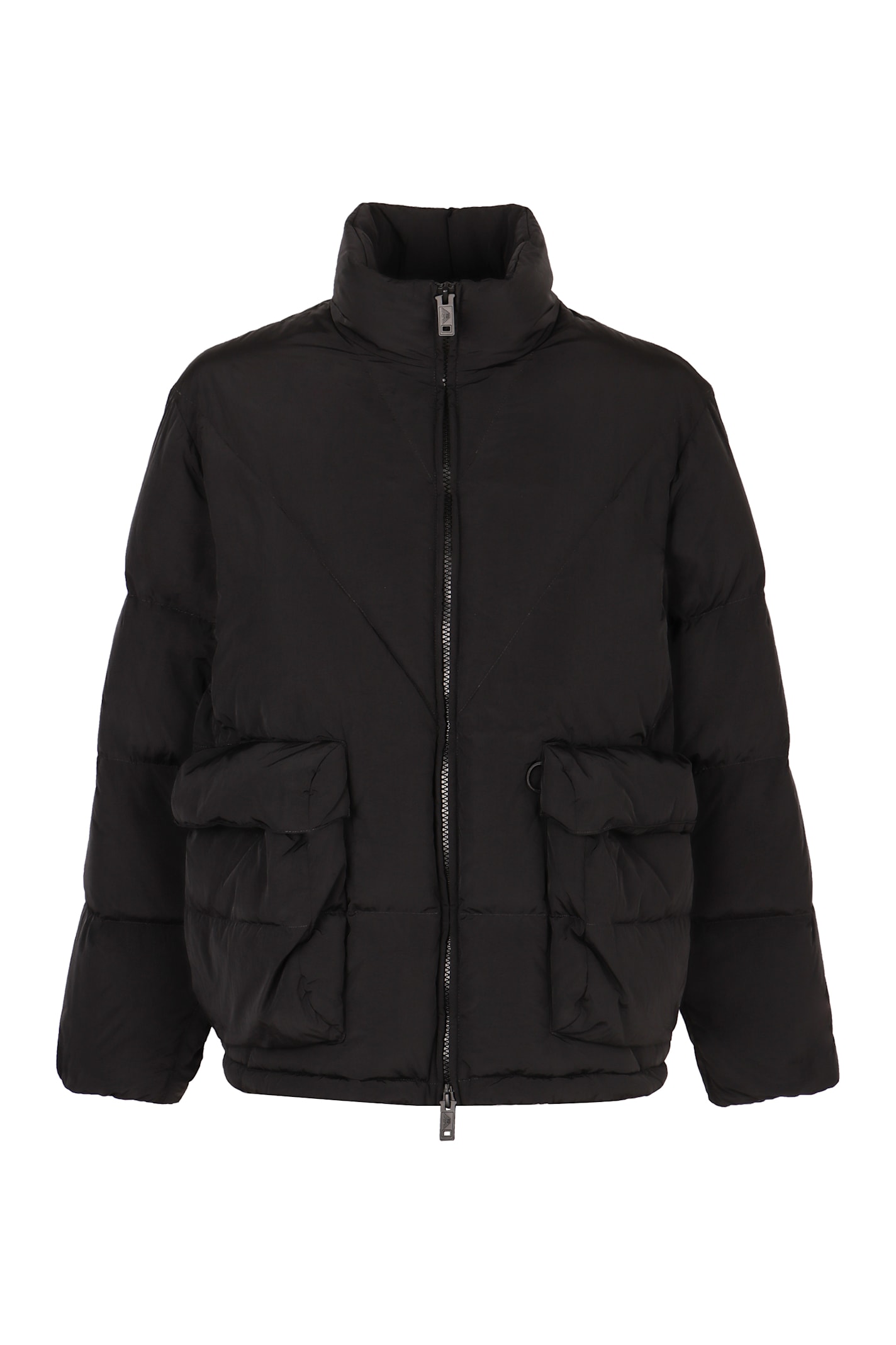 Shop Emporio Armani Bomber Jacket In Technical Fabric In Black