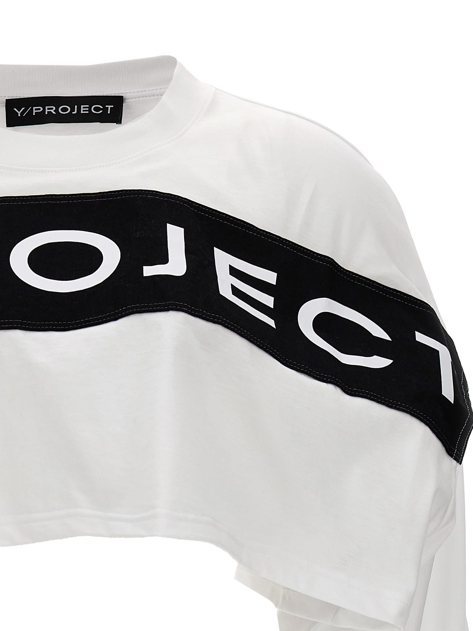 Shop Y/project Logo Crop T-shirt In White