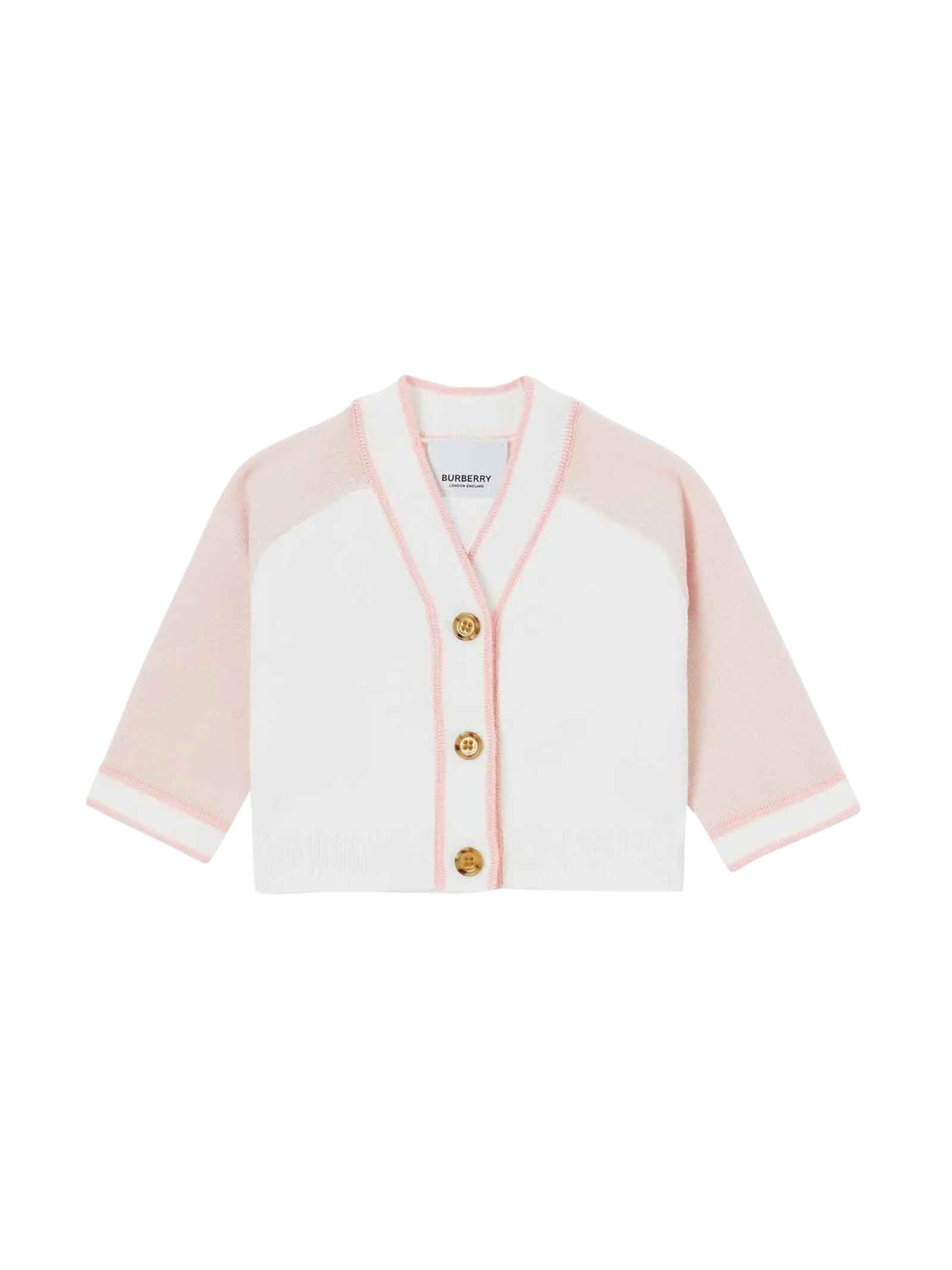 Shop Burberry Pink Set Baby Girl In Rosa