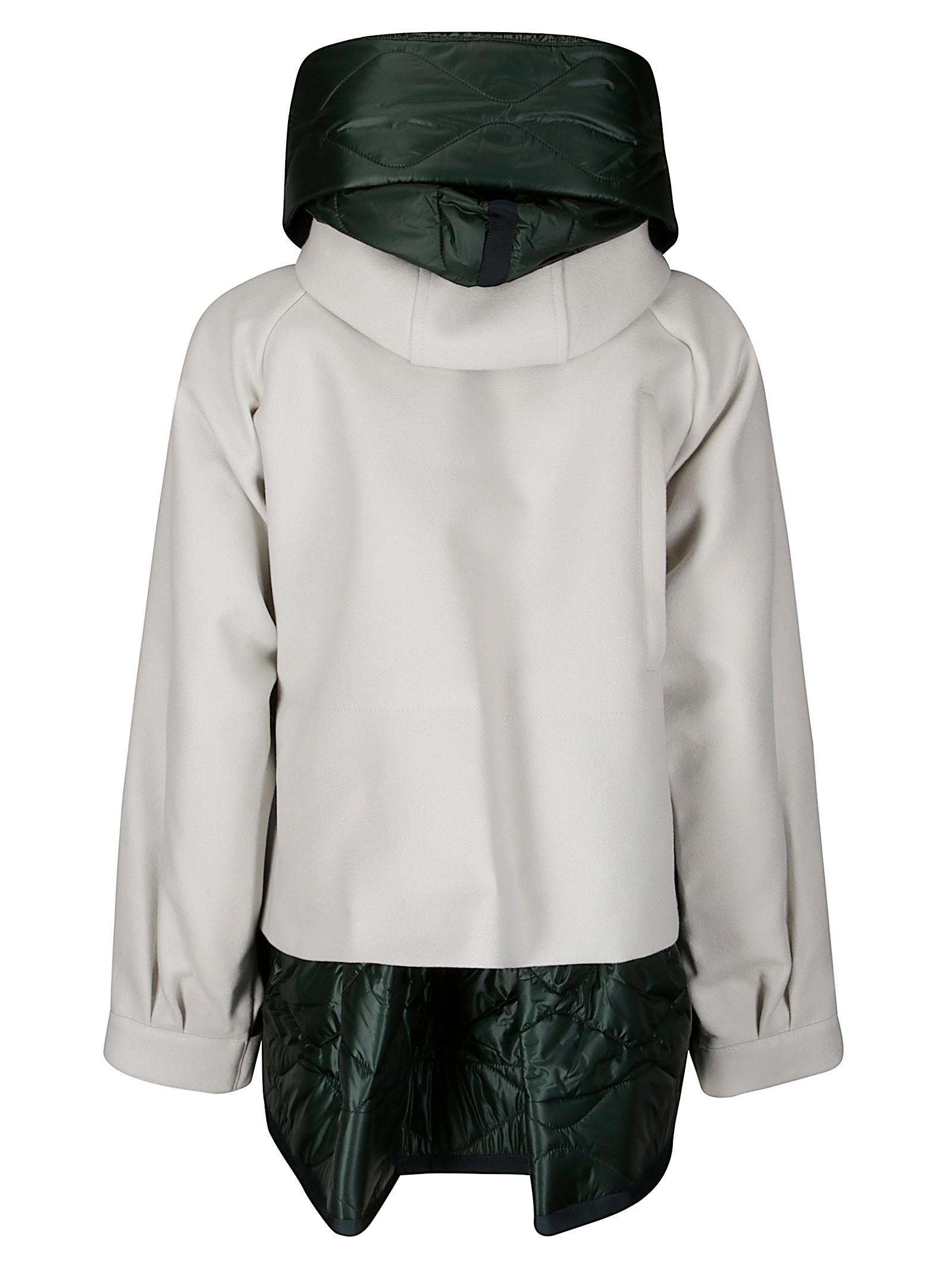 Sacai Wool Melton Blouson With Down-effect Details In White