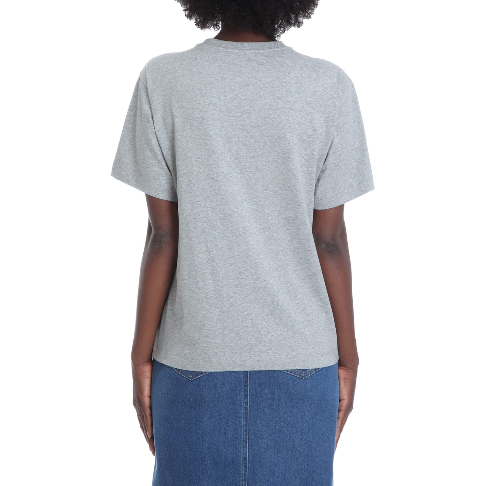 Shop See By Chloé Cotton Logo T-shirt In Gray