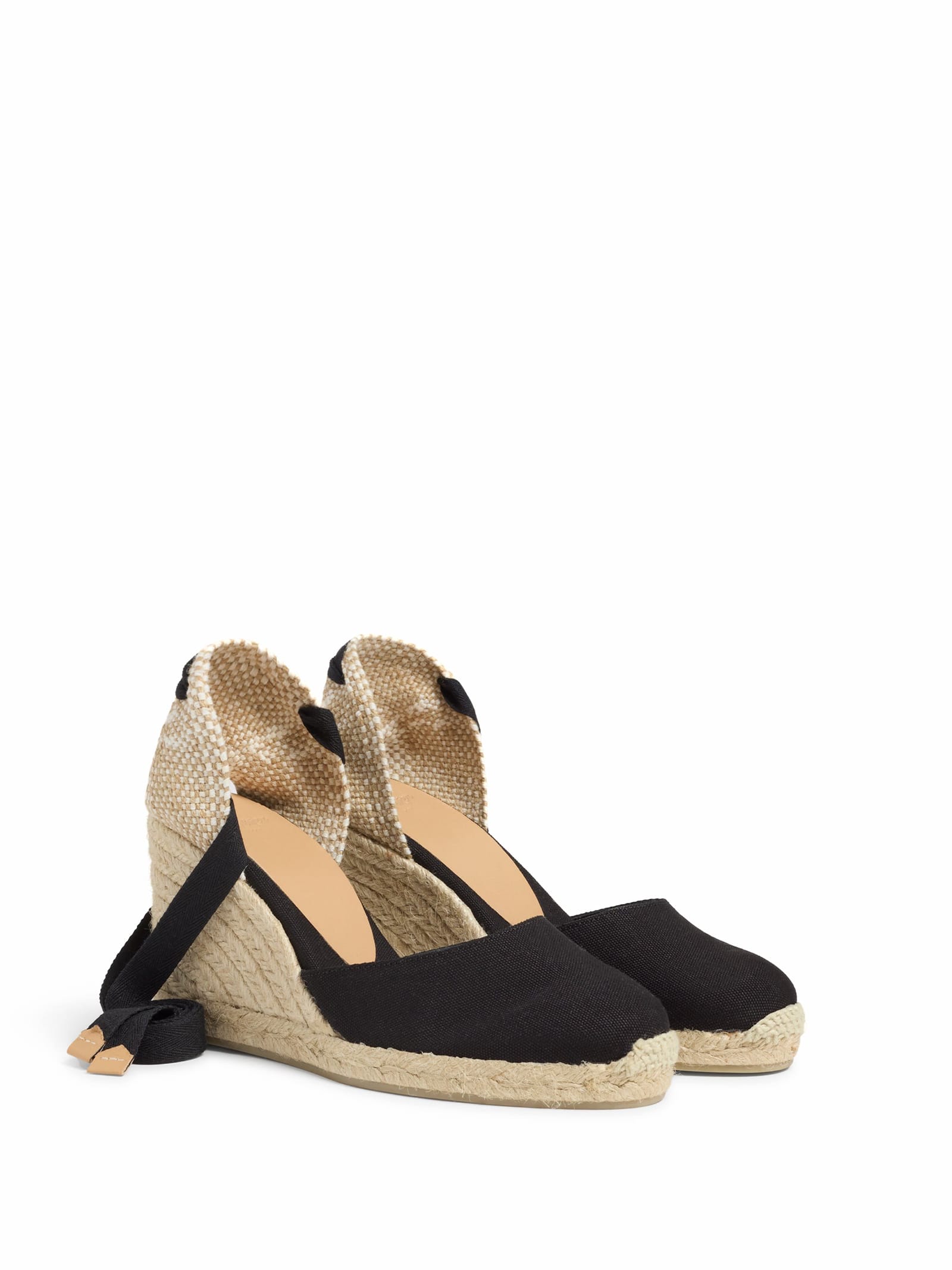 Shop Castaã±er Espadrilles Carina Black With Laces At The Ankle In Negro
