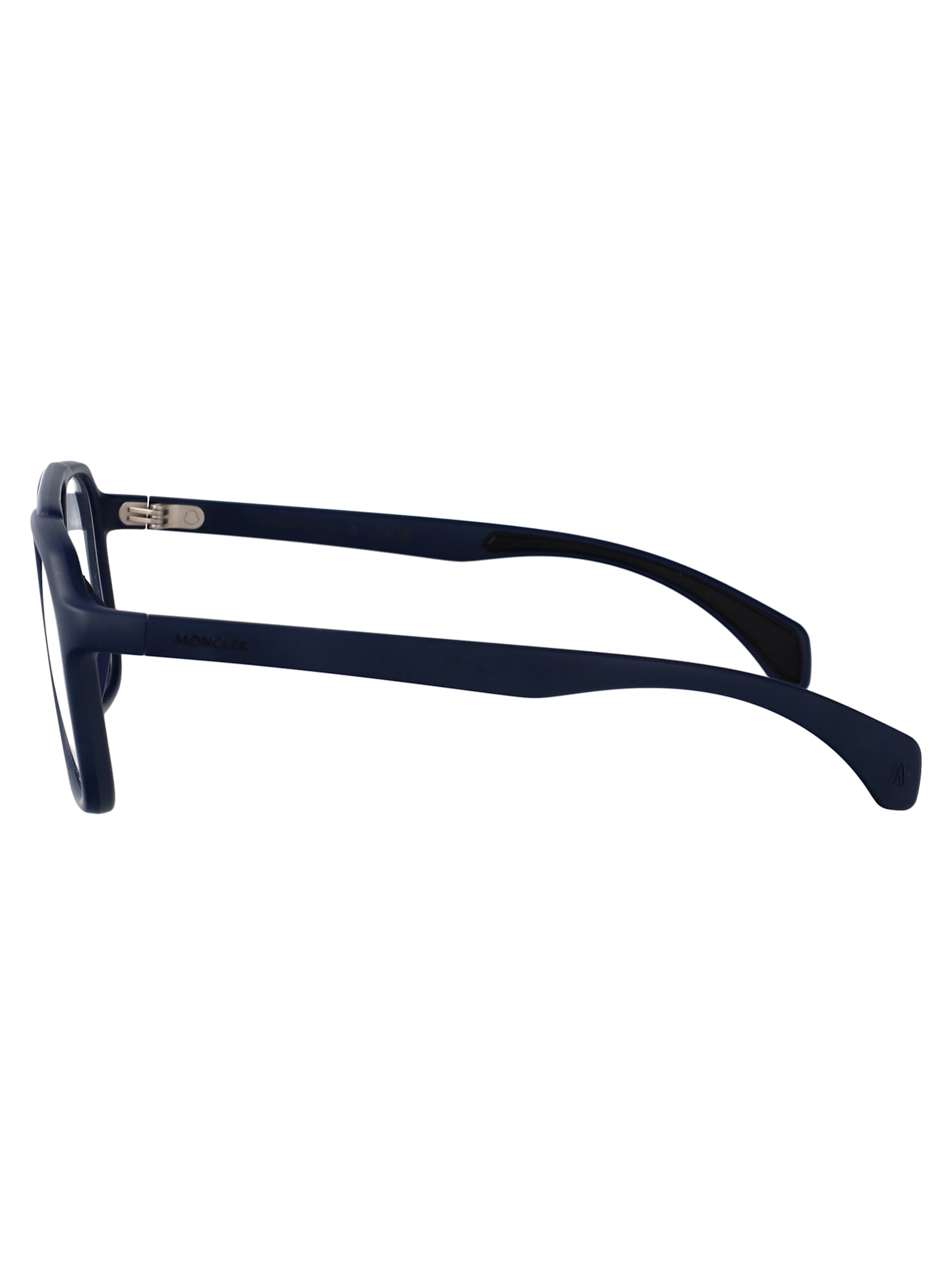 Moncler Matte Blue Injectate Glasses In Black