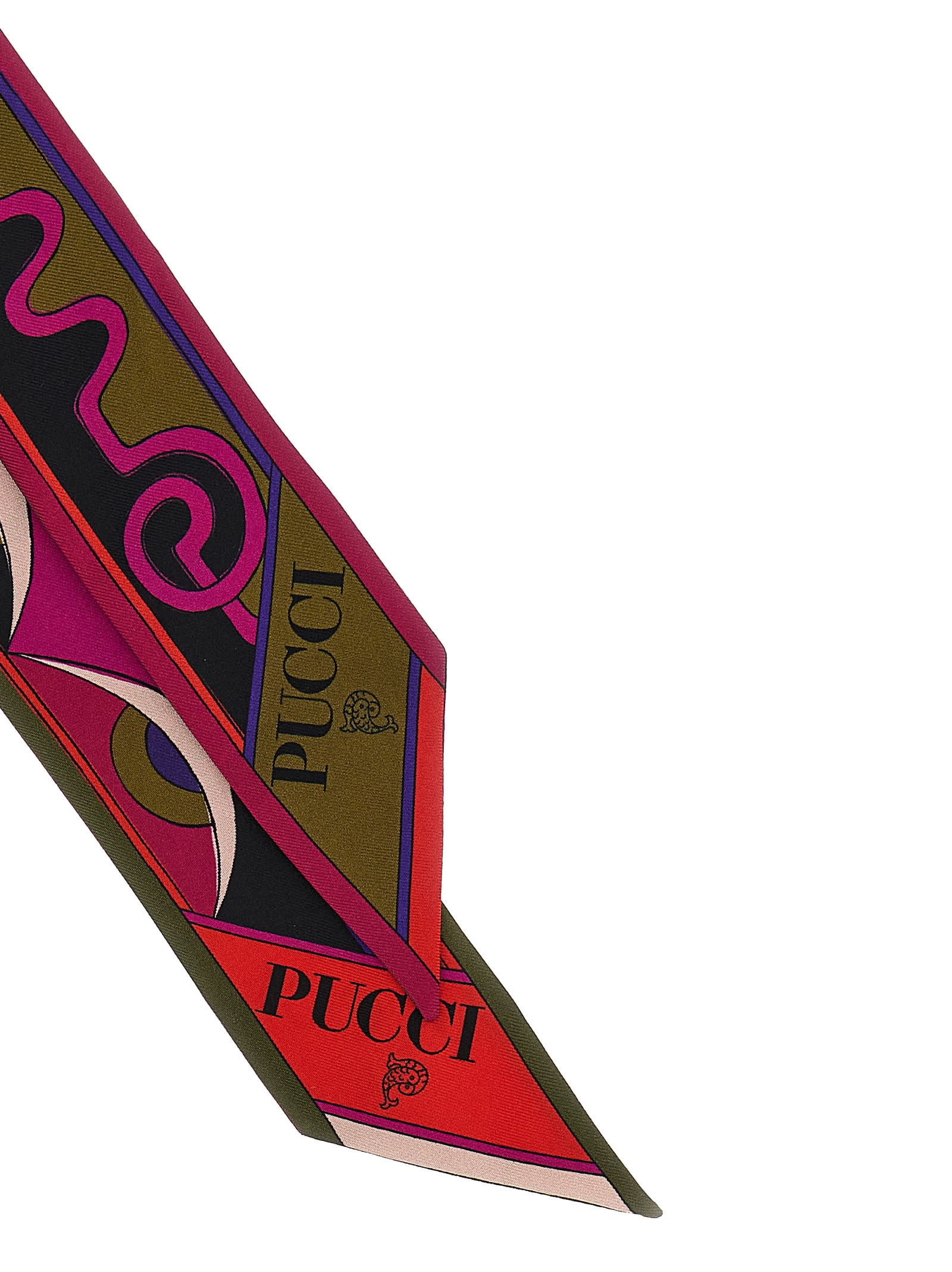 Pucci Square Silk Twill Scarf With Bold Patterns In Multi