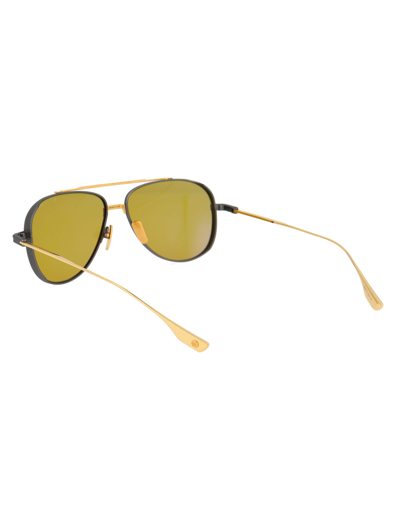 Shop Dita Subsystem Sunglasses In Black Iron - Yellow Gold