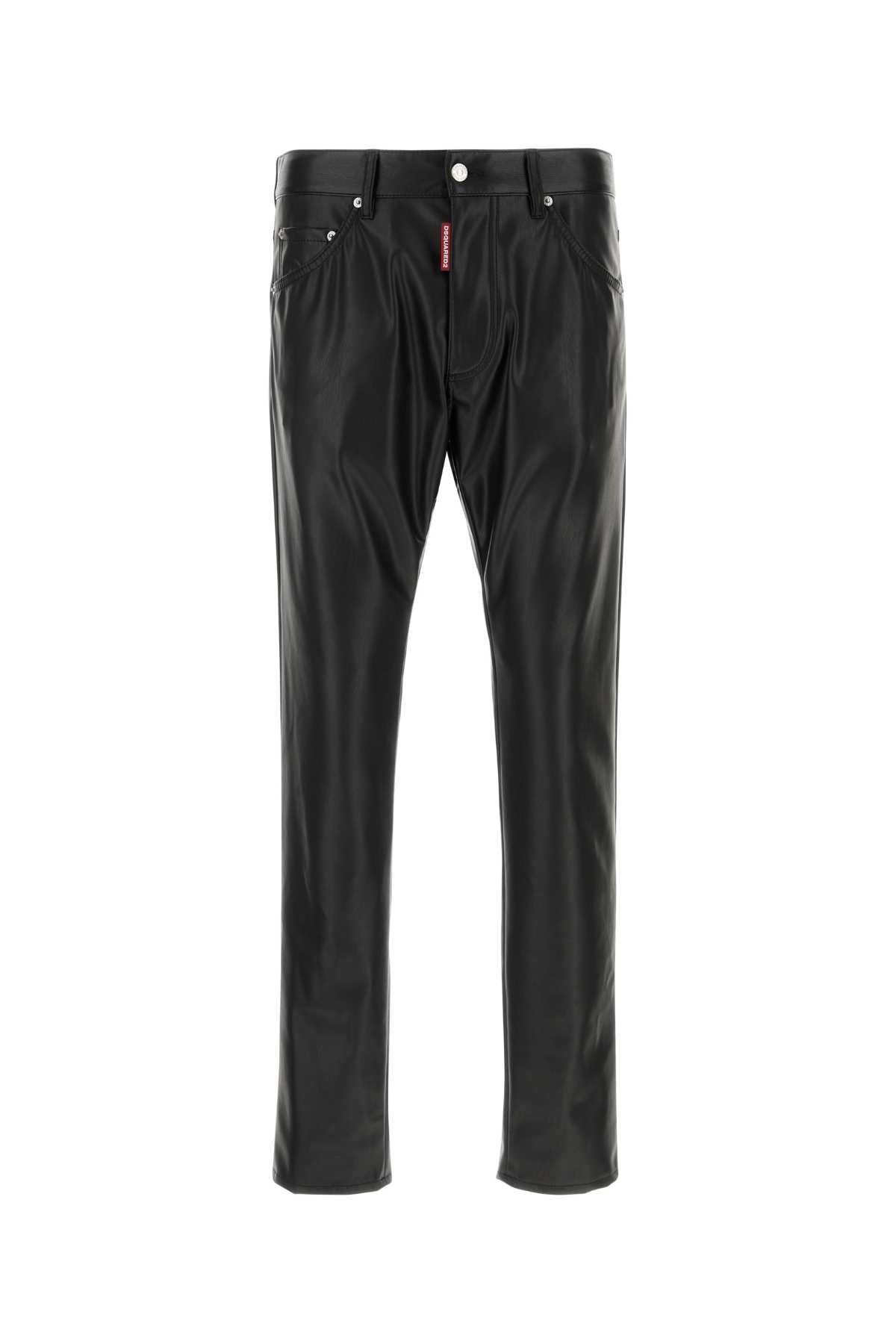 Shop Dsquared2 Synthetic Leather Pant In Black