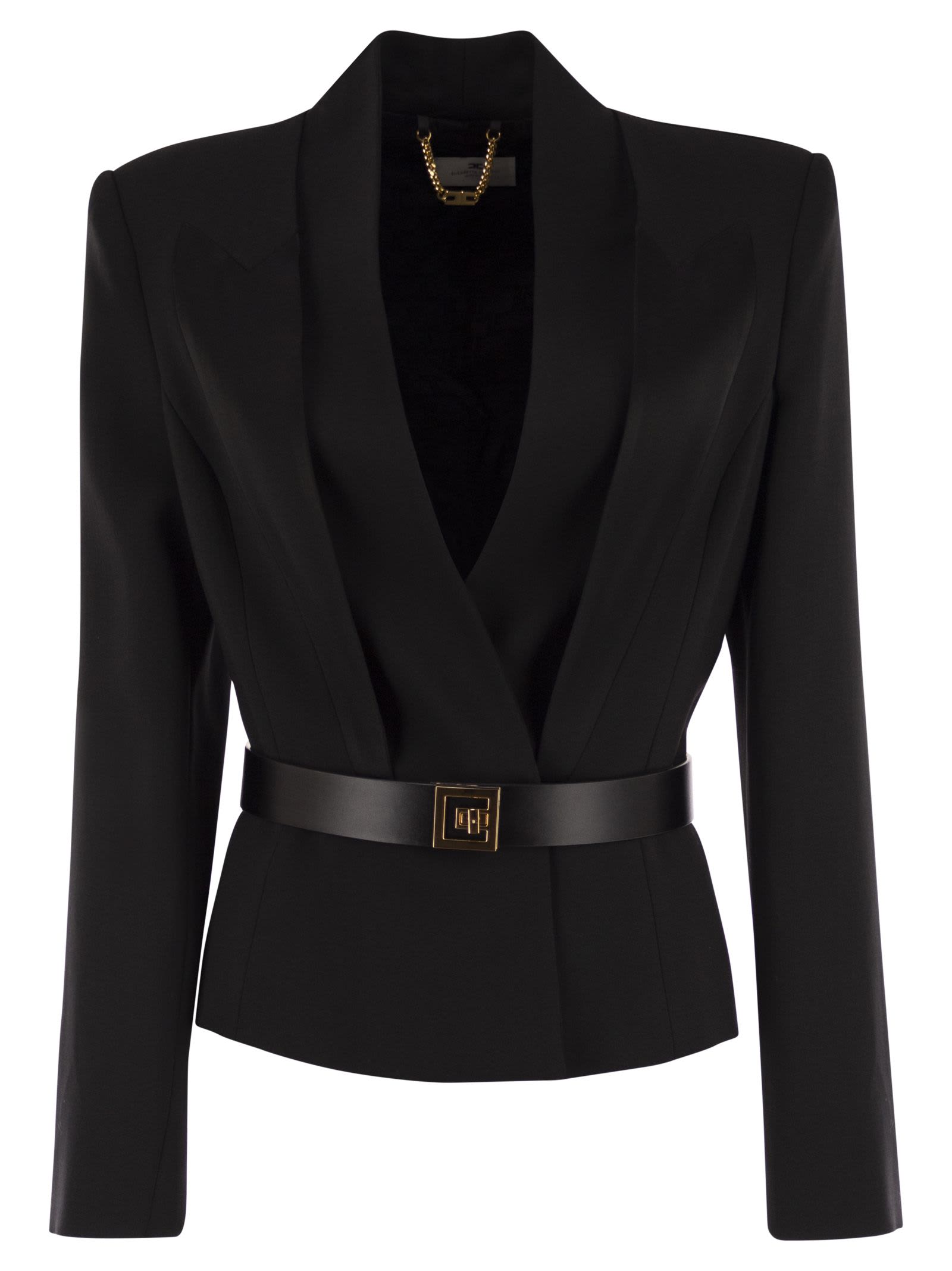 Crepe Jacket With Satin Lapels