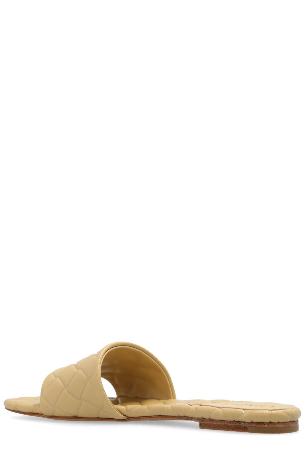 Shop Bottega Veneta Quilted Slip-on Sandals In Beige