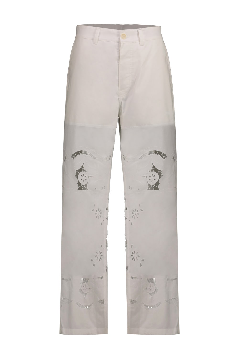Shop Marine Serre Wide Leg Pant In Regenerated Household Linen