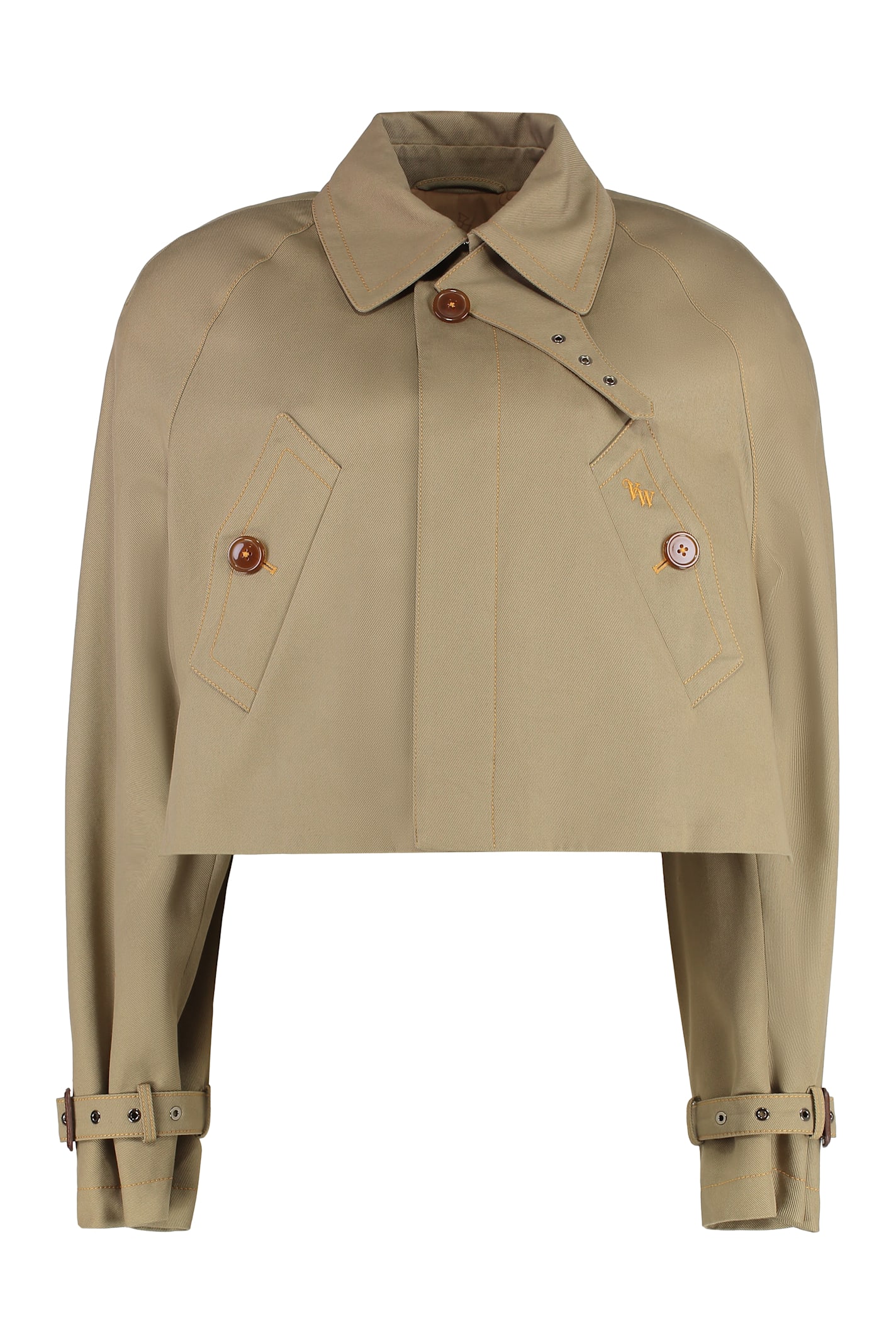 Vivienne Westwood Casual Jacket With Embroidered Detail And Epaulettes In Beige