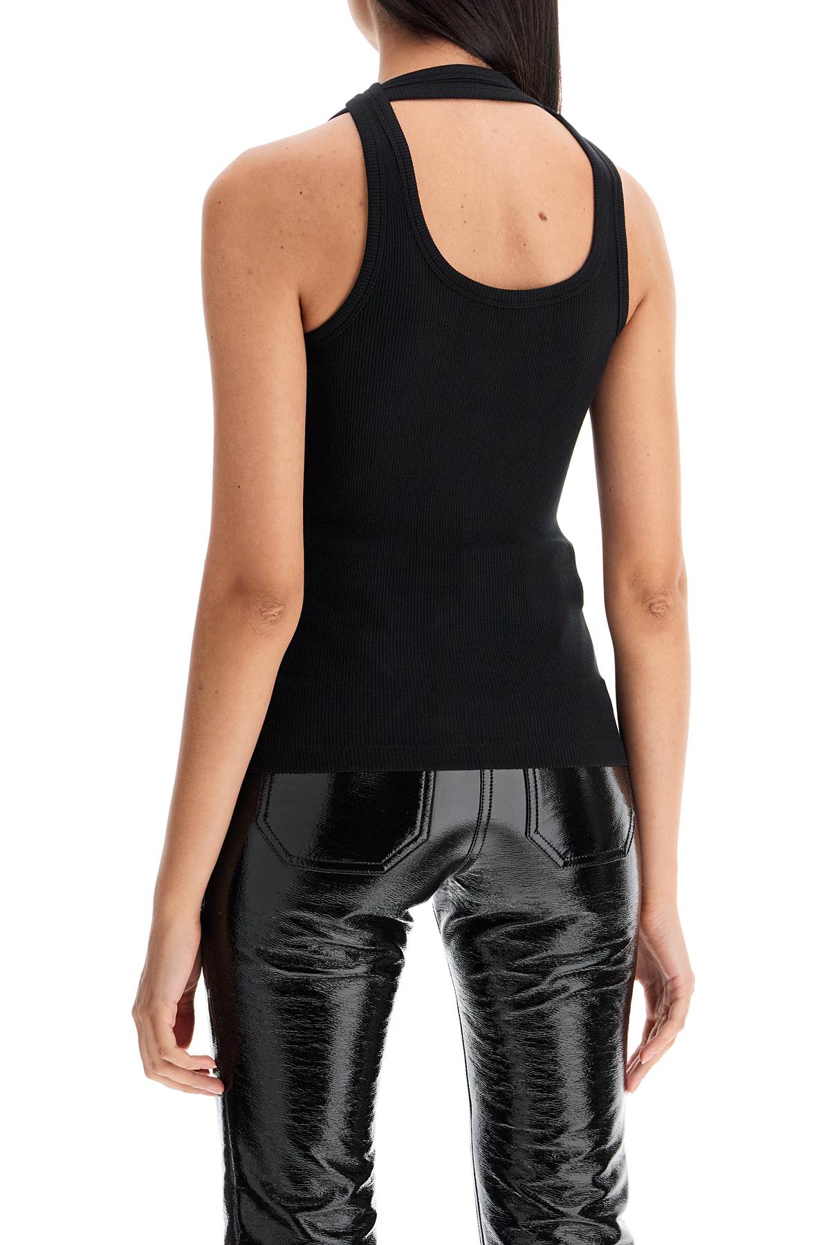 Shop Coperni Sleeveless Top With In Blk Black