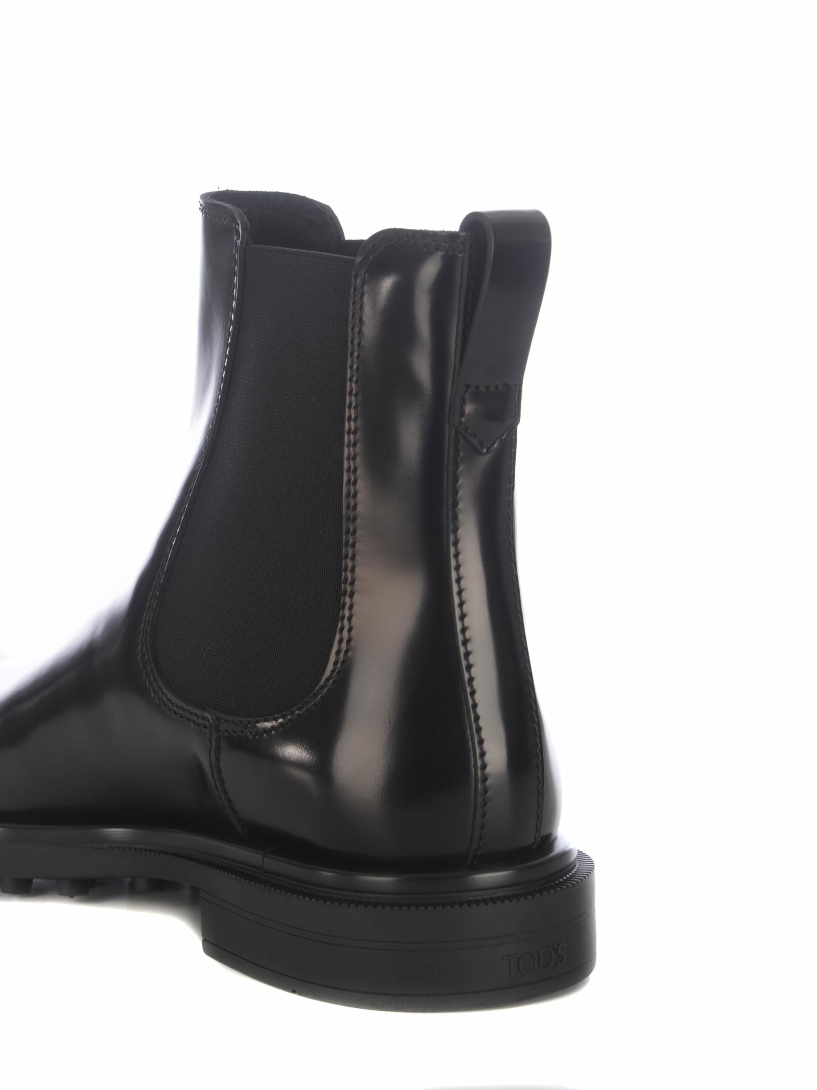 Shop Tod's Chelsea Boot Tods In Leather In Nero