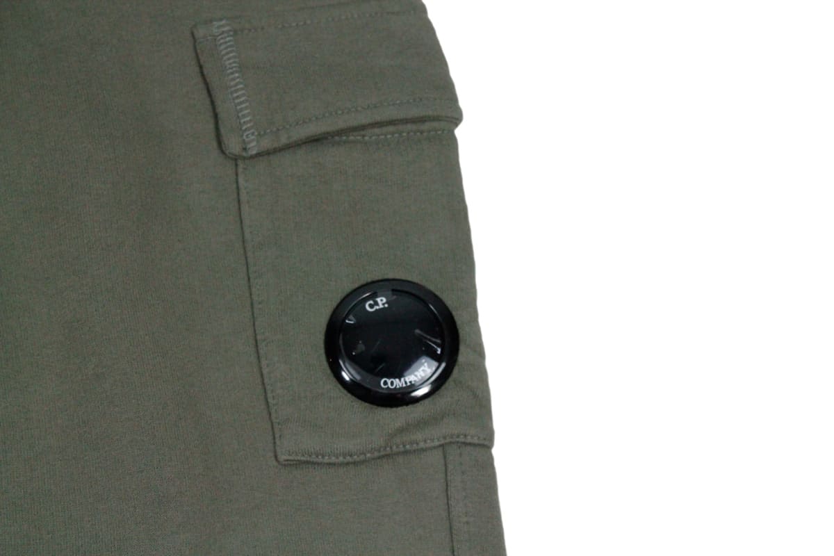 C.p. Company Breathable Fleece Cotton Trousers With Drawstring Waist In Burgundy