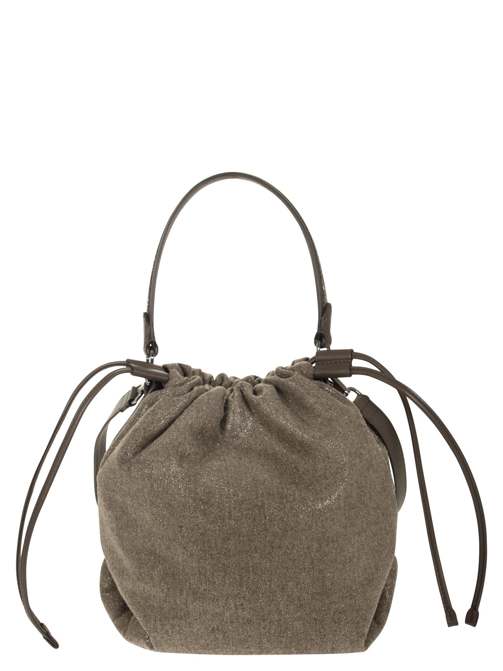 Brunello Cucinelli Bucket Bag In Wool And Viscose Blend