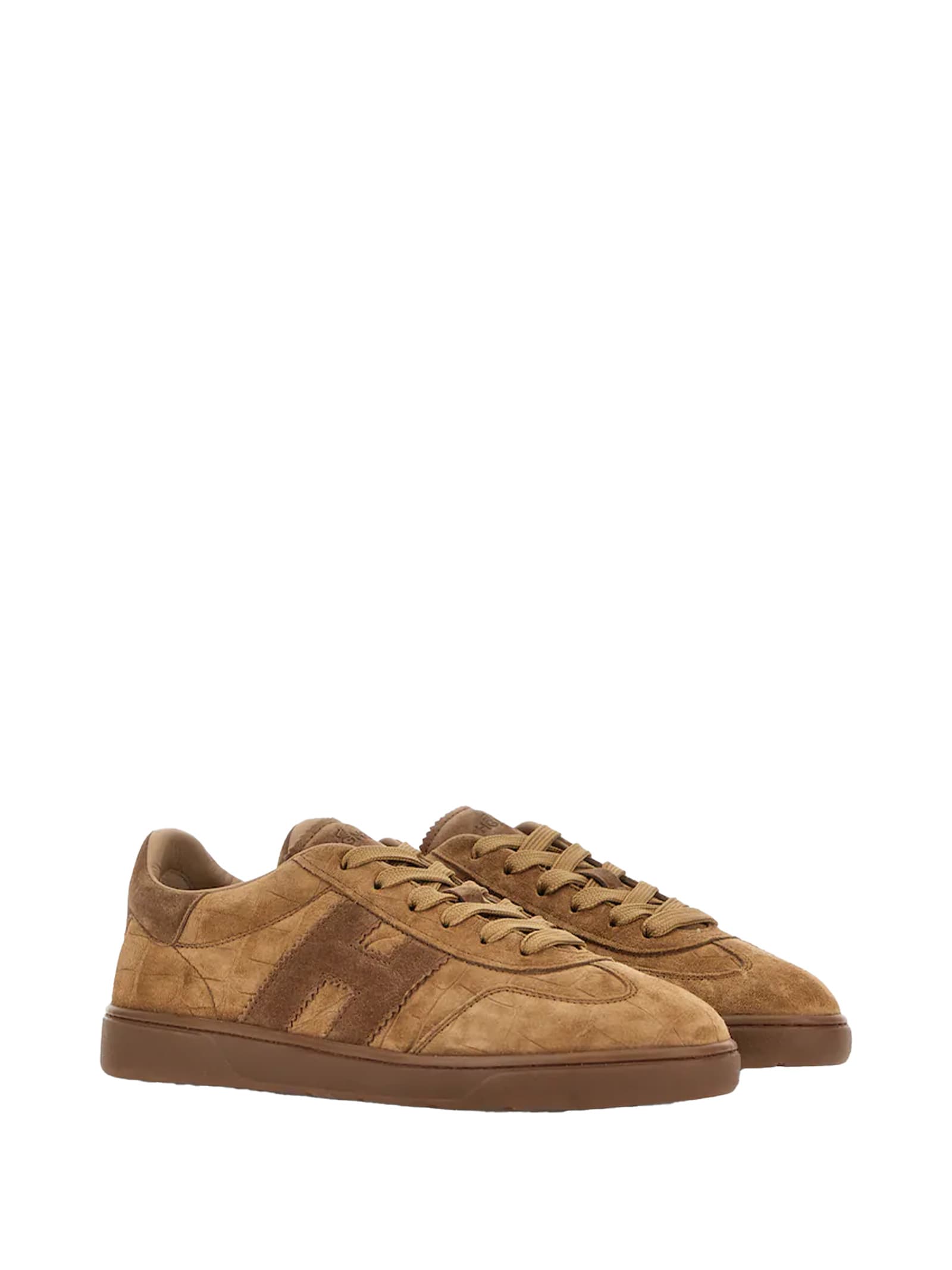 Hogan Low Top Sneakers Platform Sole In Brown
