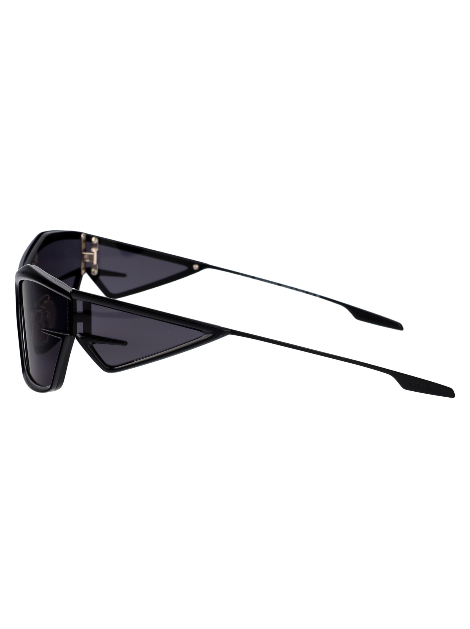 Shop Givenchy Giv Cut Sunglasses In 01a Shiny Black / Smoke