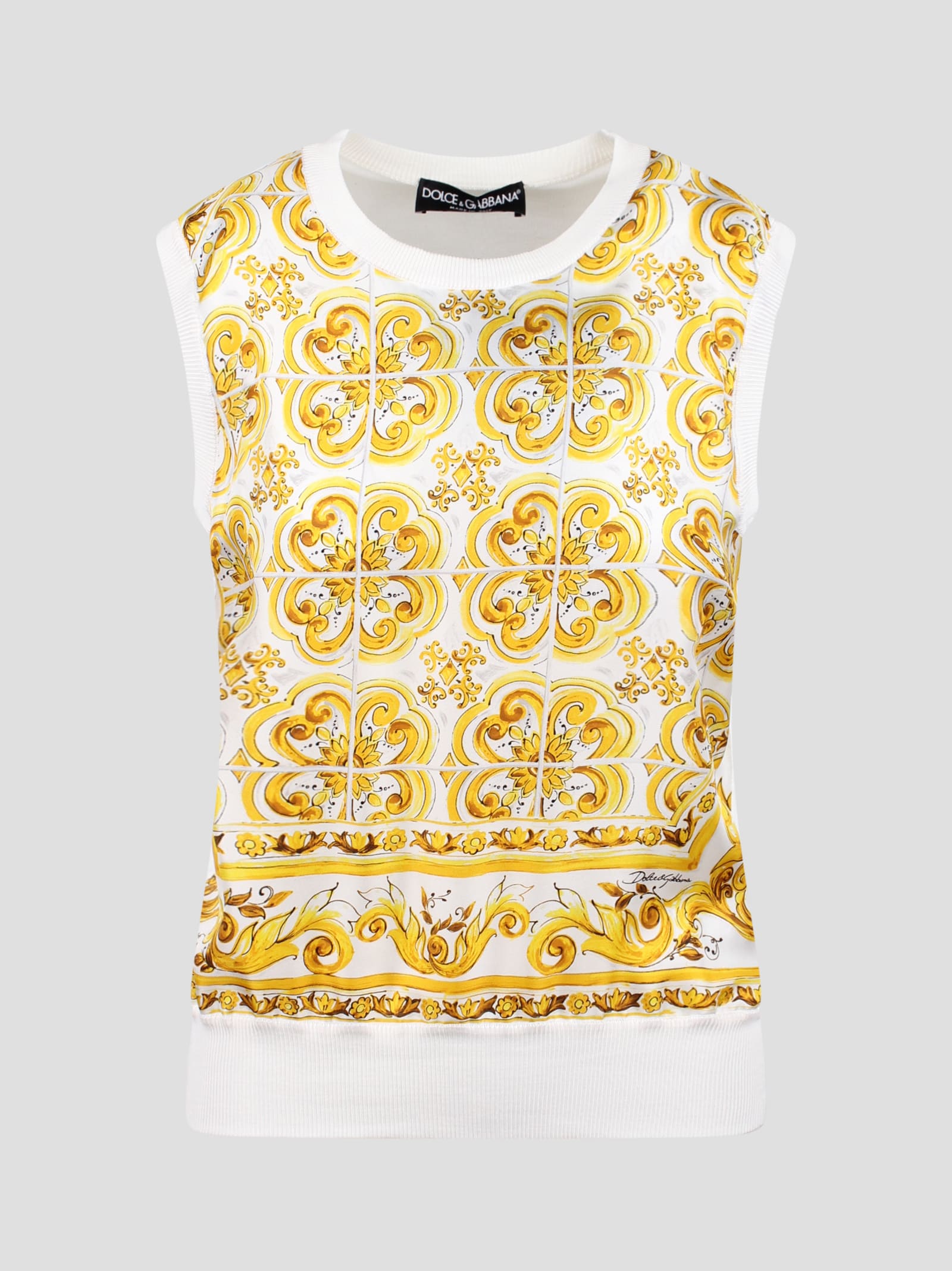 Shop Dolce & Gabbana Majolica Sleeveless Vest