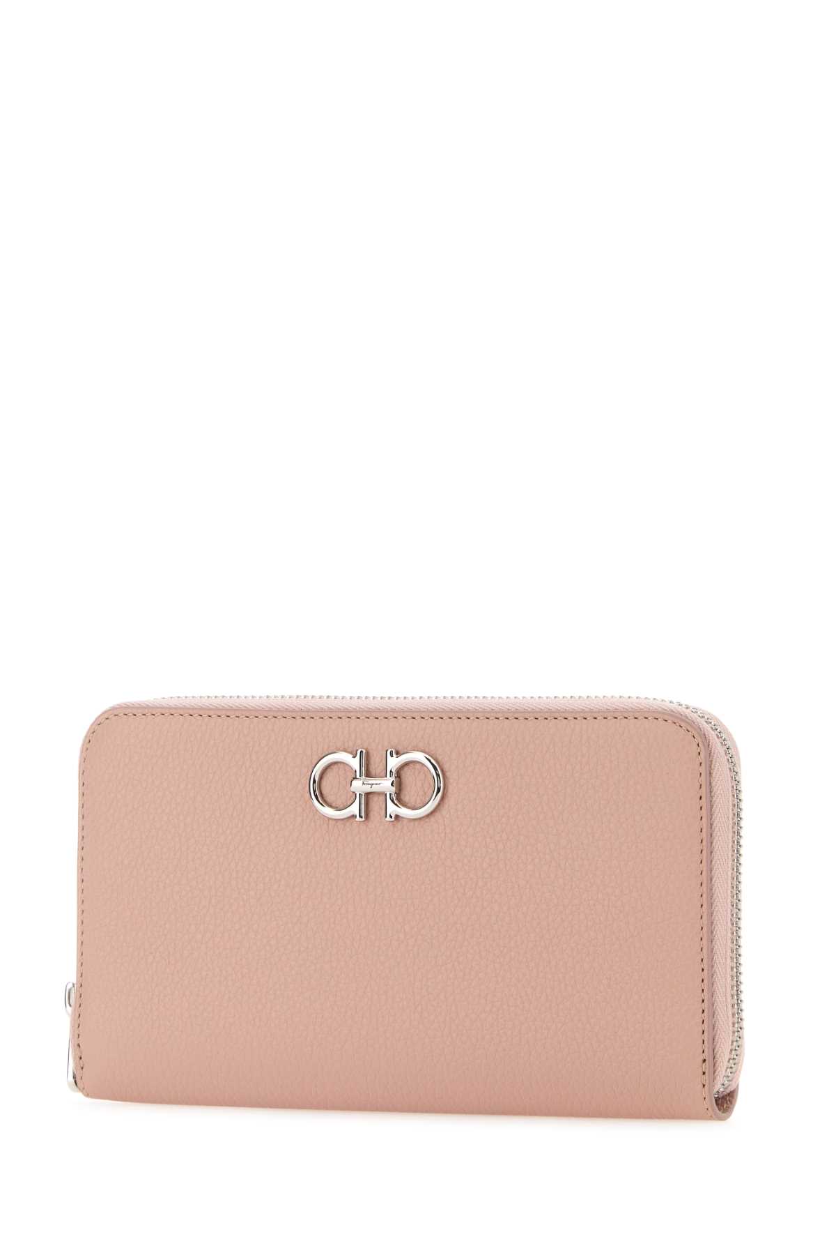 Shop Ferragamo Pink Leather Wallet In Rosenewblush