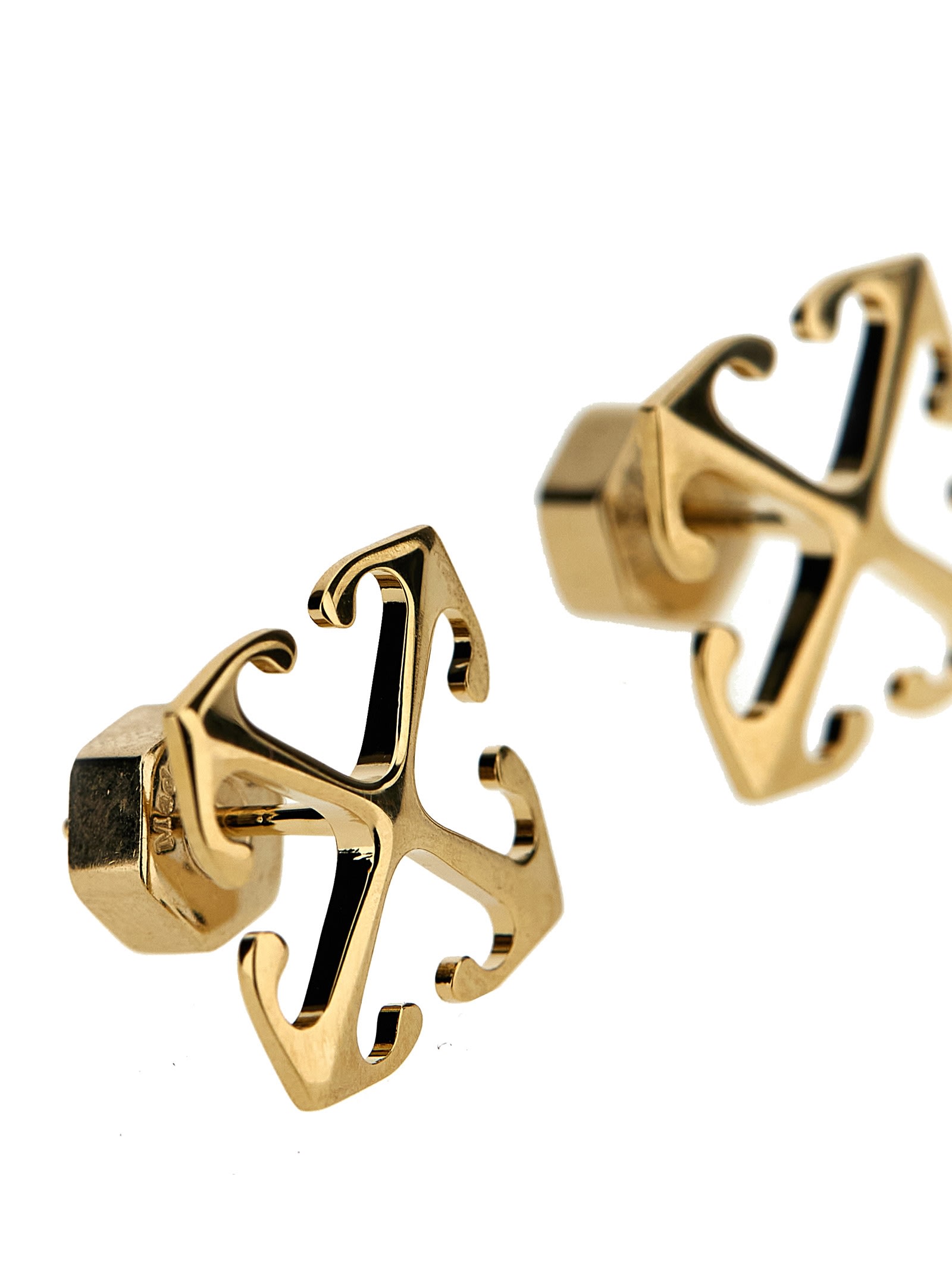 Off-white Mini Arrow Earrings In Gold