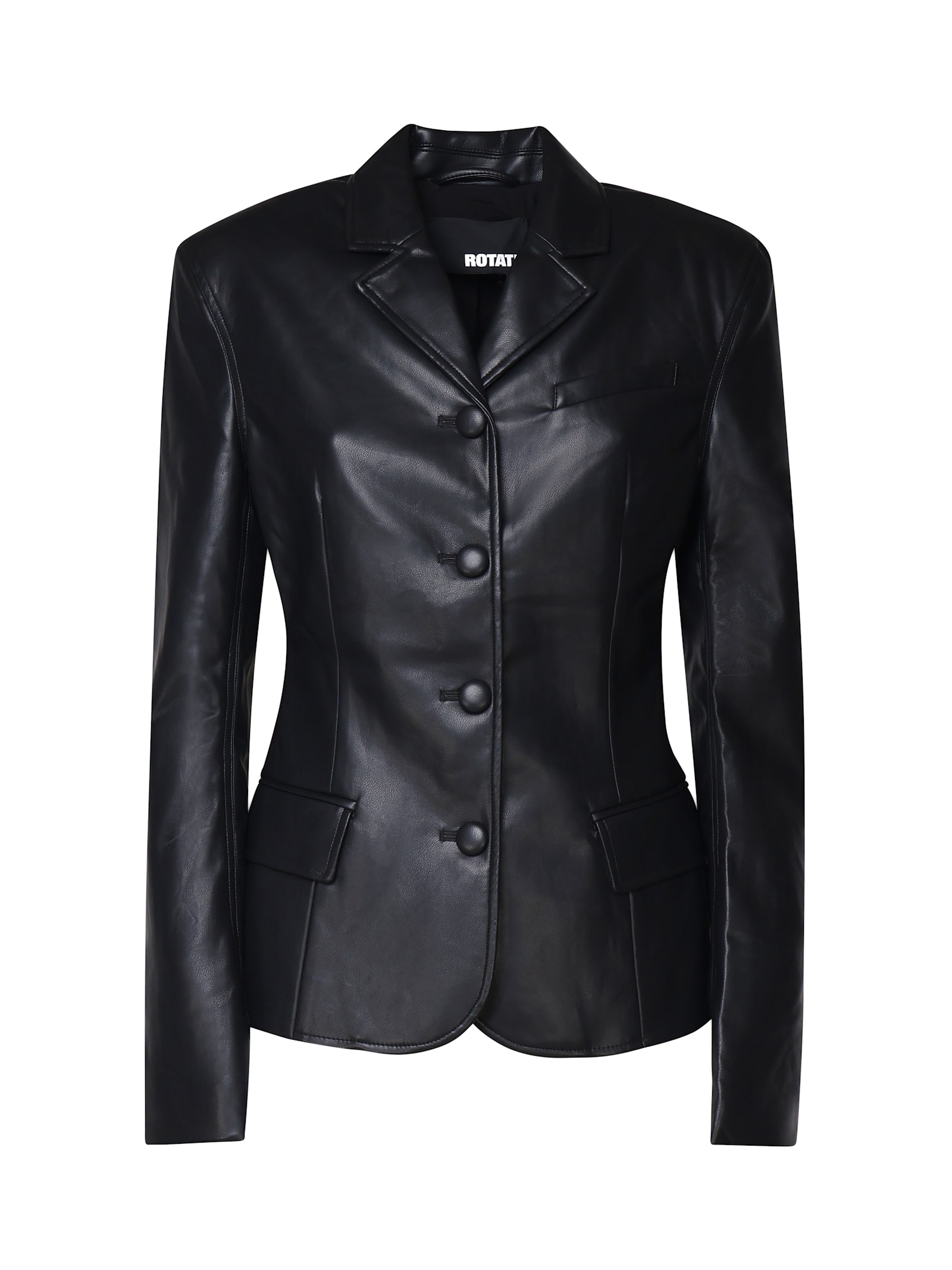 Shop Rotate Birger Christensen Ecoleather Jacket In Black