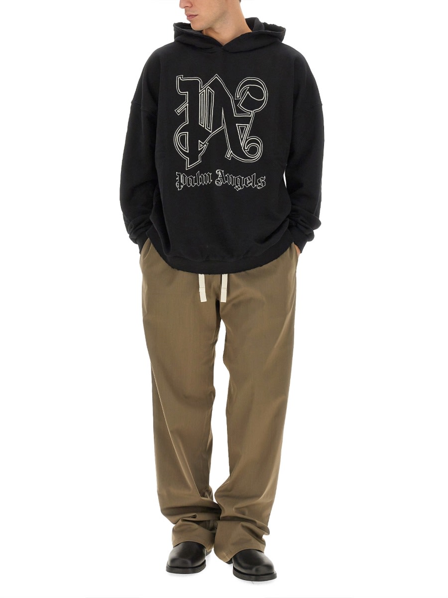 Shop Palm Angels Monogram Logo Sweatshirt In Black