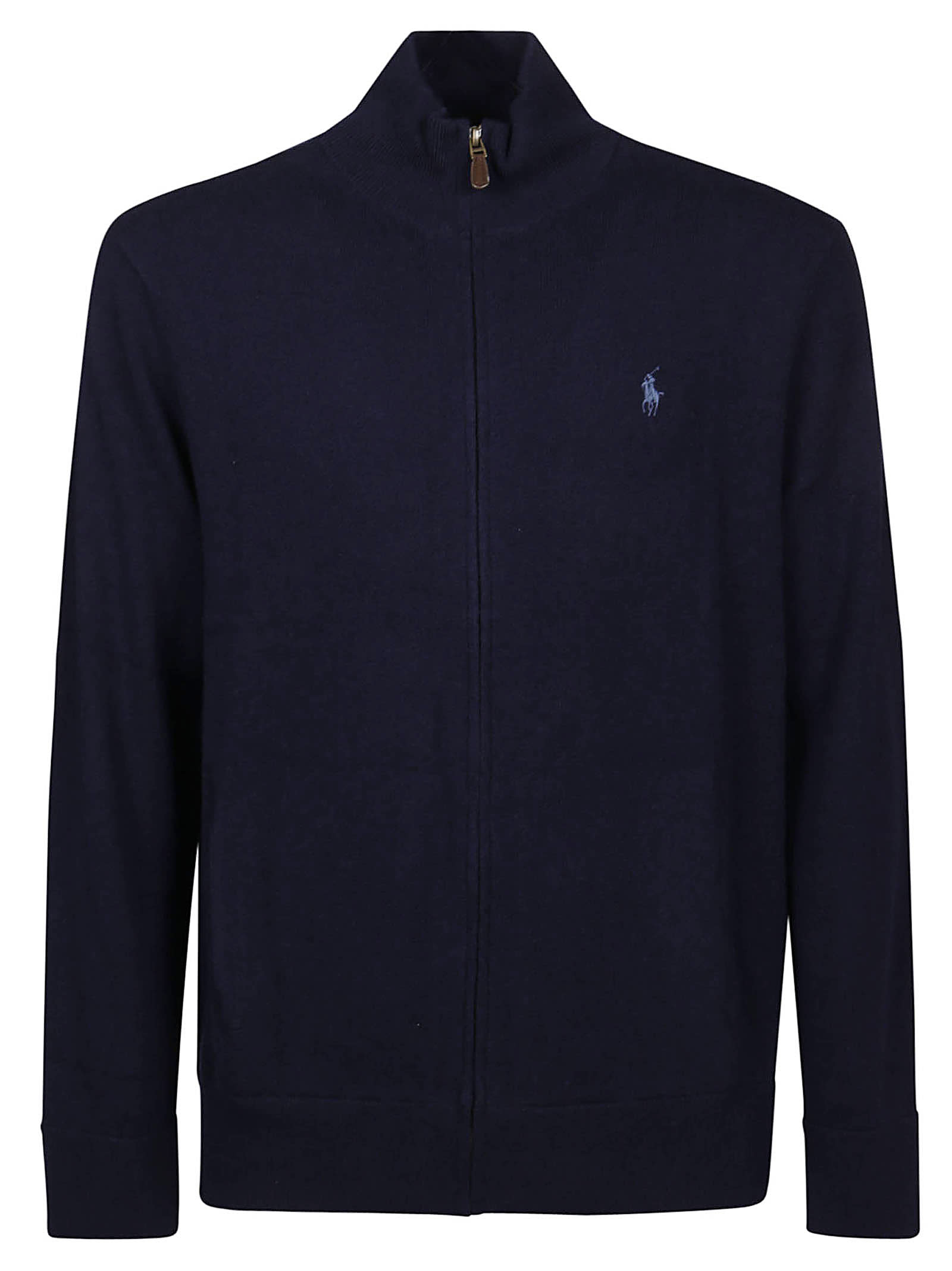 Shop Polo Ralph Lauren Full Zip Sweater In Hunter Navy