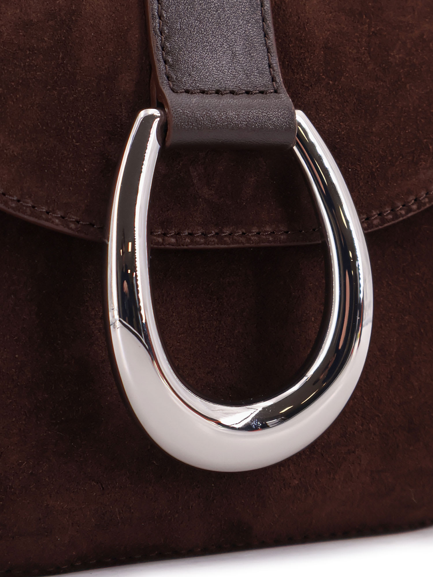 Staud Bella Saddle Suede Crossbody Bag In Brown