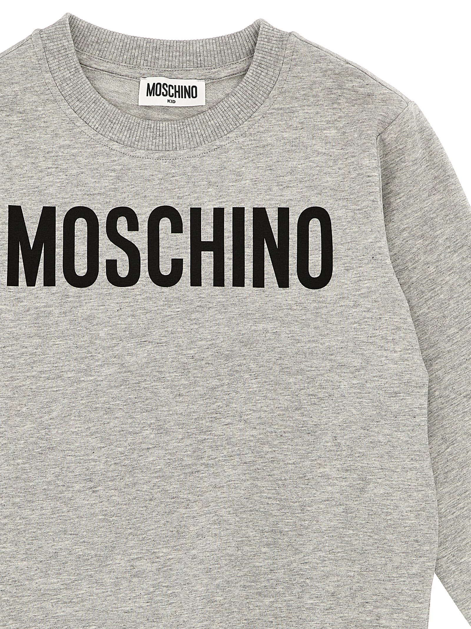 Shop Moschino Logo Print Tracksuit In Gray