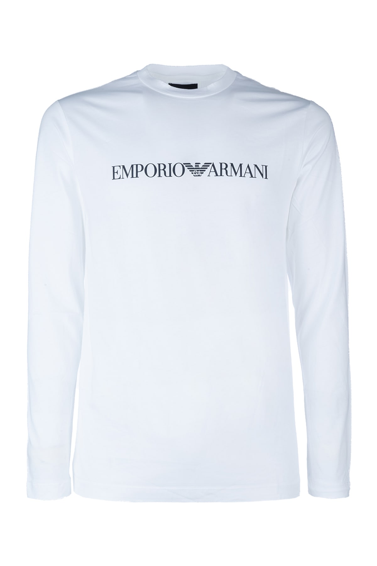 Emporio Armani Logo Print Long-sleeved Sweatshirt In 146