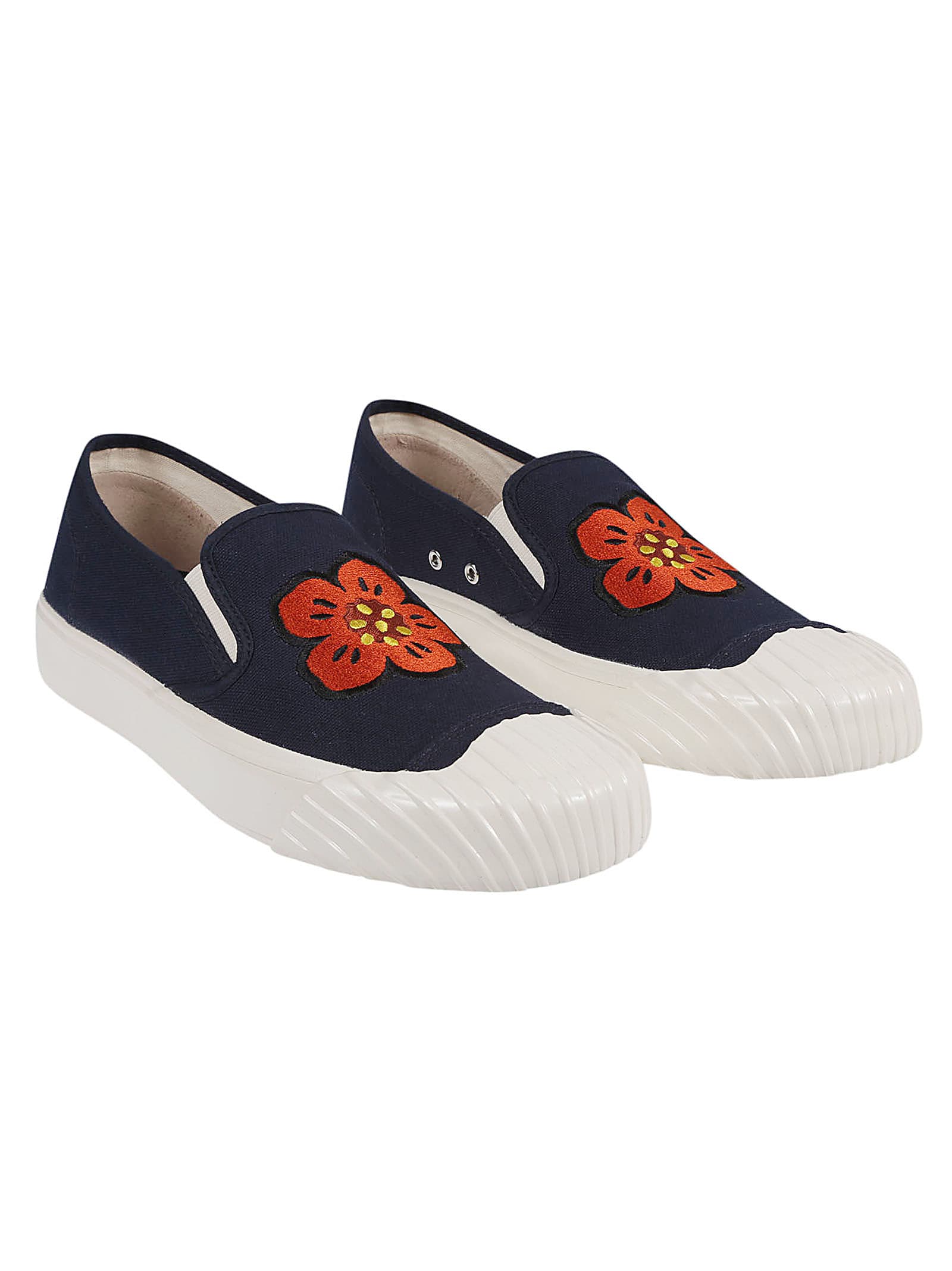 Shop Kenzo School Slip-on Sneakers In Bleu Nuit