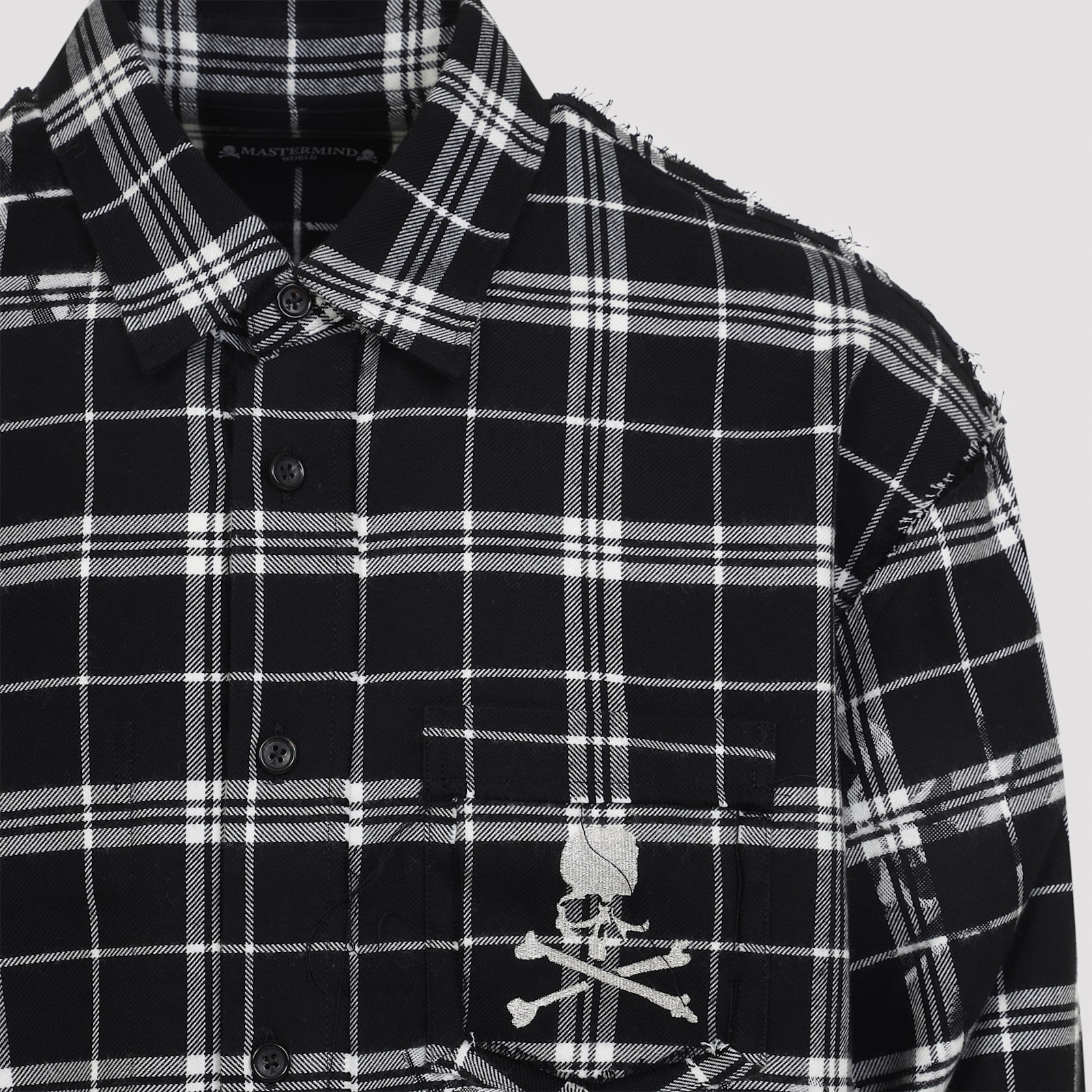Mastermind Japan Reversible Plaid Shirt Button-down Collar In Black
