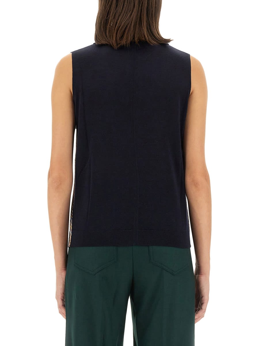 Shop Paul Smith High Neck Top In Blue